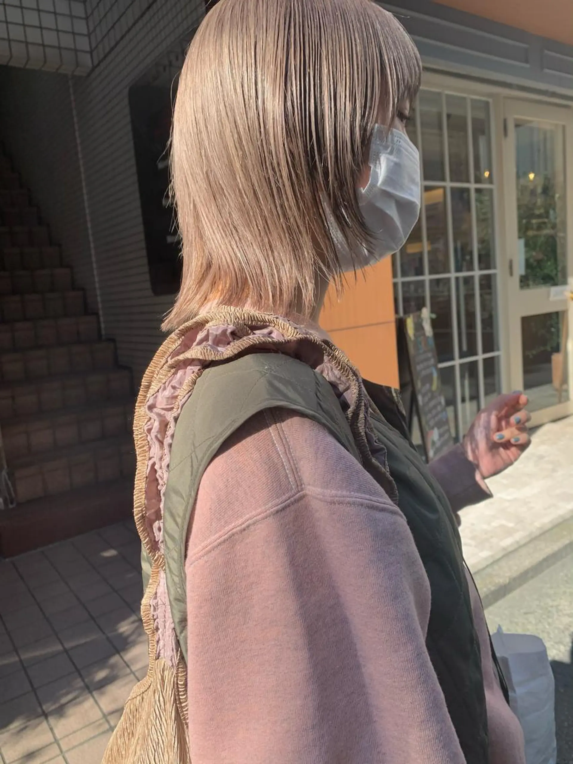 ミディアム カラー ヘアアレンジ ベージュカラー ブリーチ 🌿ショート🌿 パーマ🌿淳平のヘアスタイル