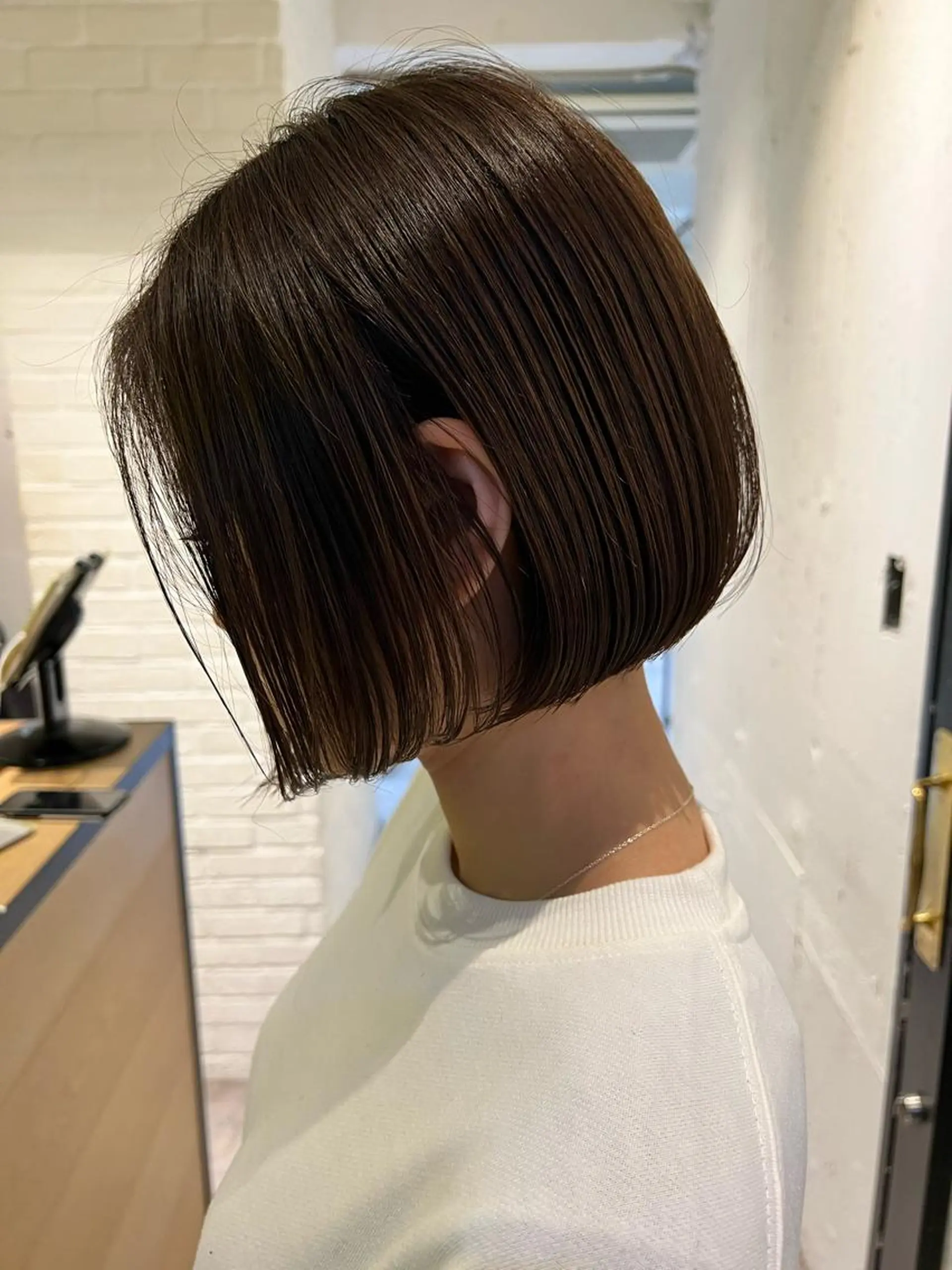 ショート ボブ 小顔カット カット トリートメント フジサキ ケンのヘアスタイル