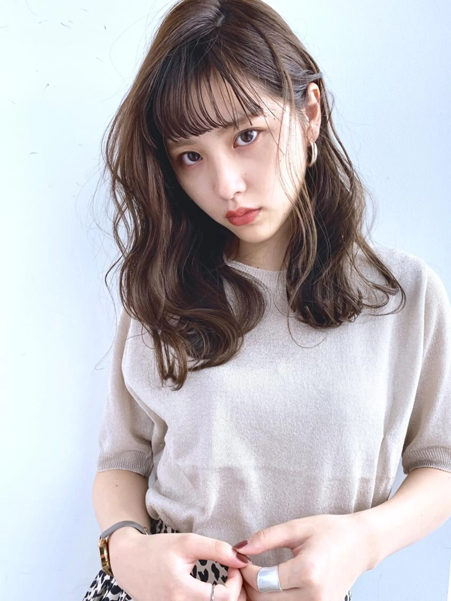 セミロング カラー 浅沼 久瑠美のヘアスタイル