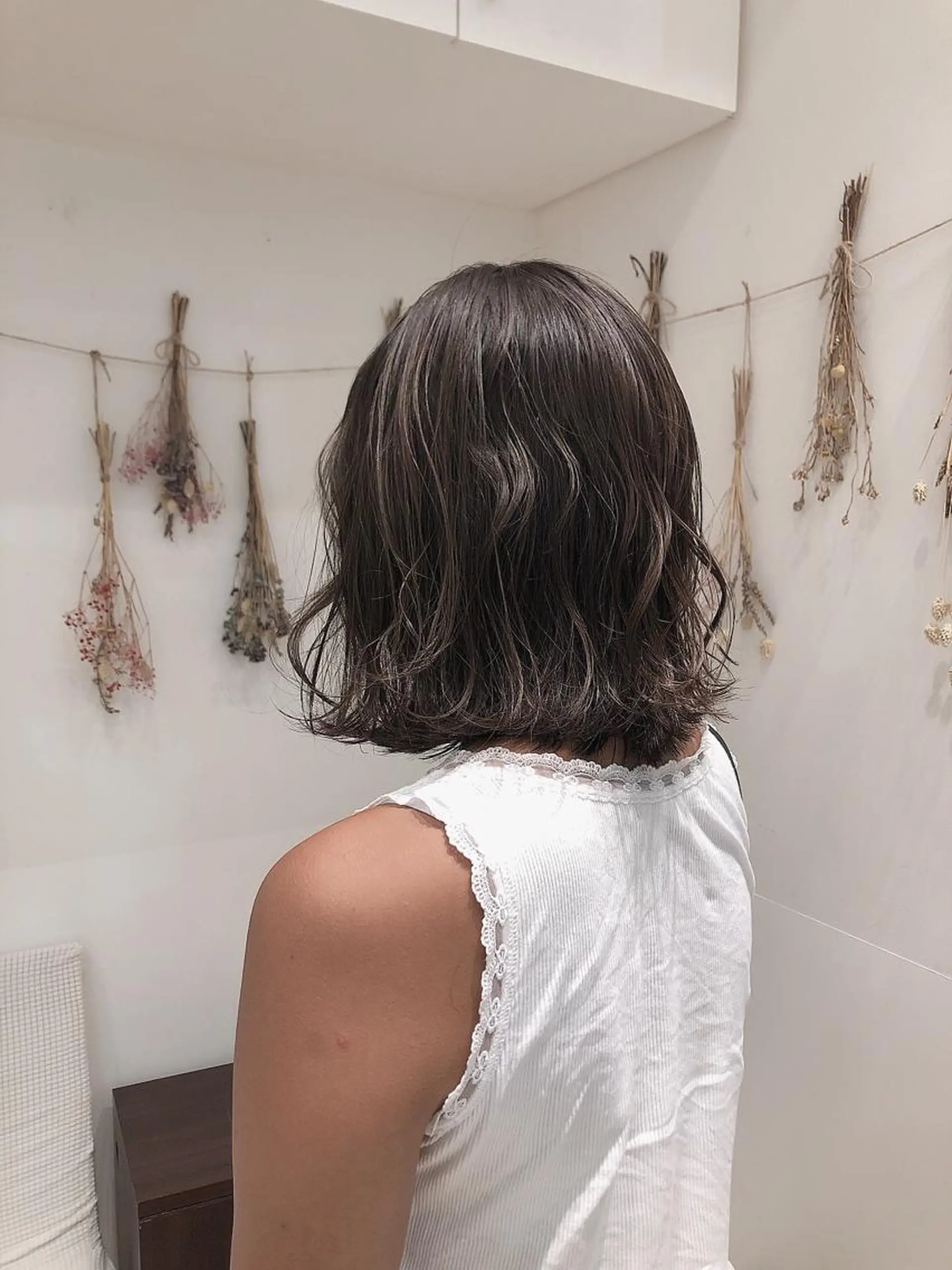 ミディアム カラー ダークグレー ダークグレージュ グレージュ はだゆうき @hadadan08のヘアスタイル