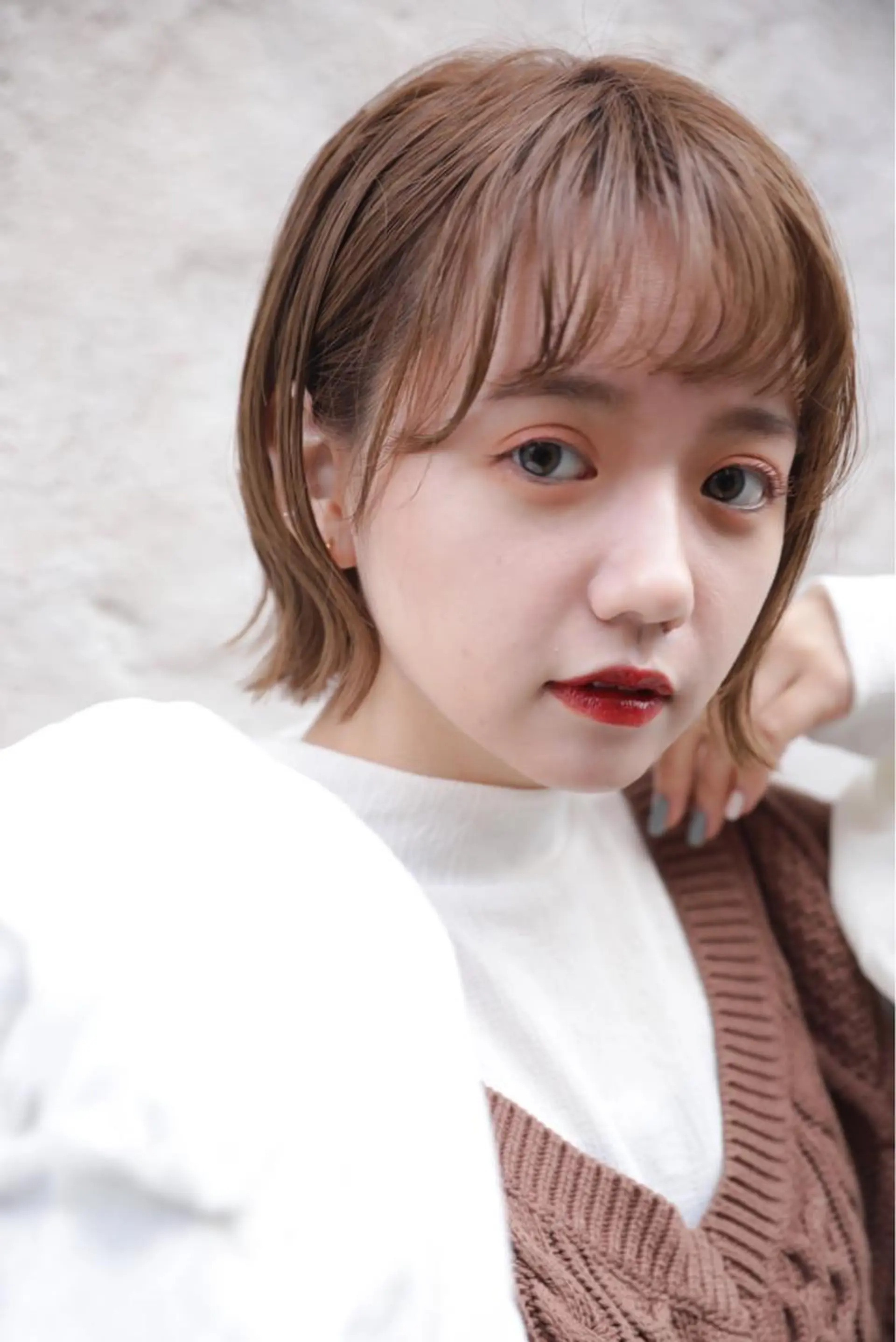 ショート カラー ボブ 外ハネヘア ショートヘア特化 岡安優太のヘアスタイル