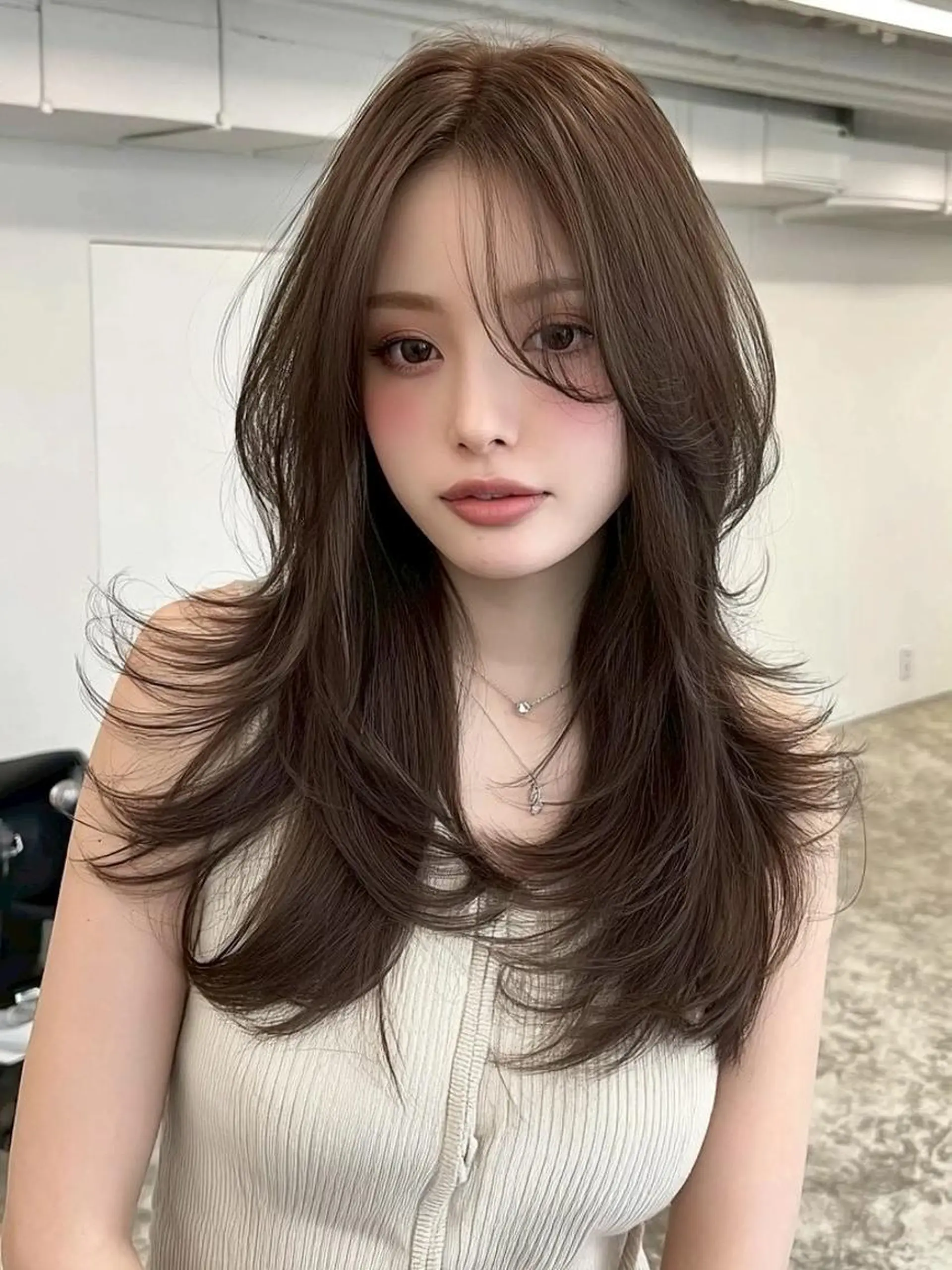 ロング ヘアアレンジ 髪質改善 韓国風ヘア レイヤーカット 似合わせカット シースルーバング カット ヘアカラー Ayumu🦊 /京都/西院のヘアスタイル
