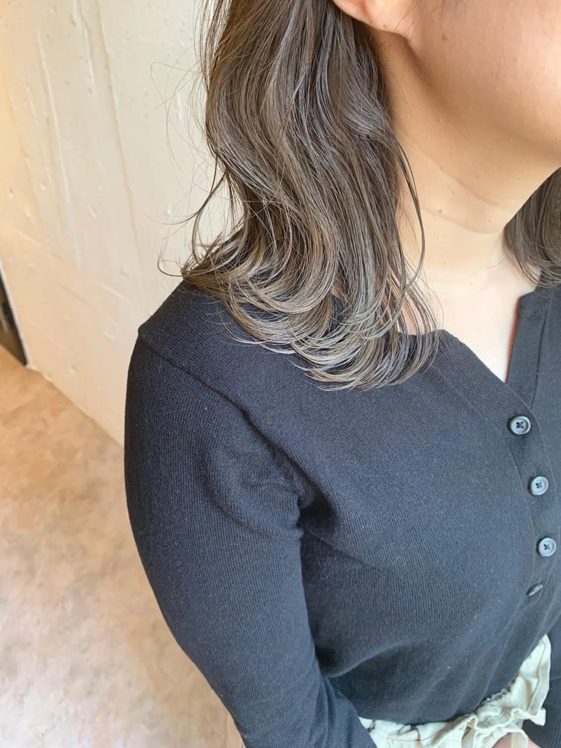 ミディアム カラー グレージュ カーキグレージュ 💈平島 拓也💈のヘアスタイル