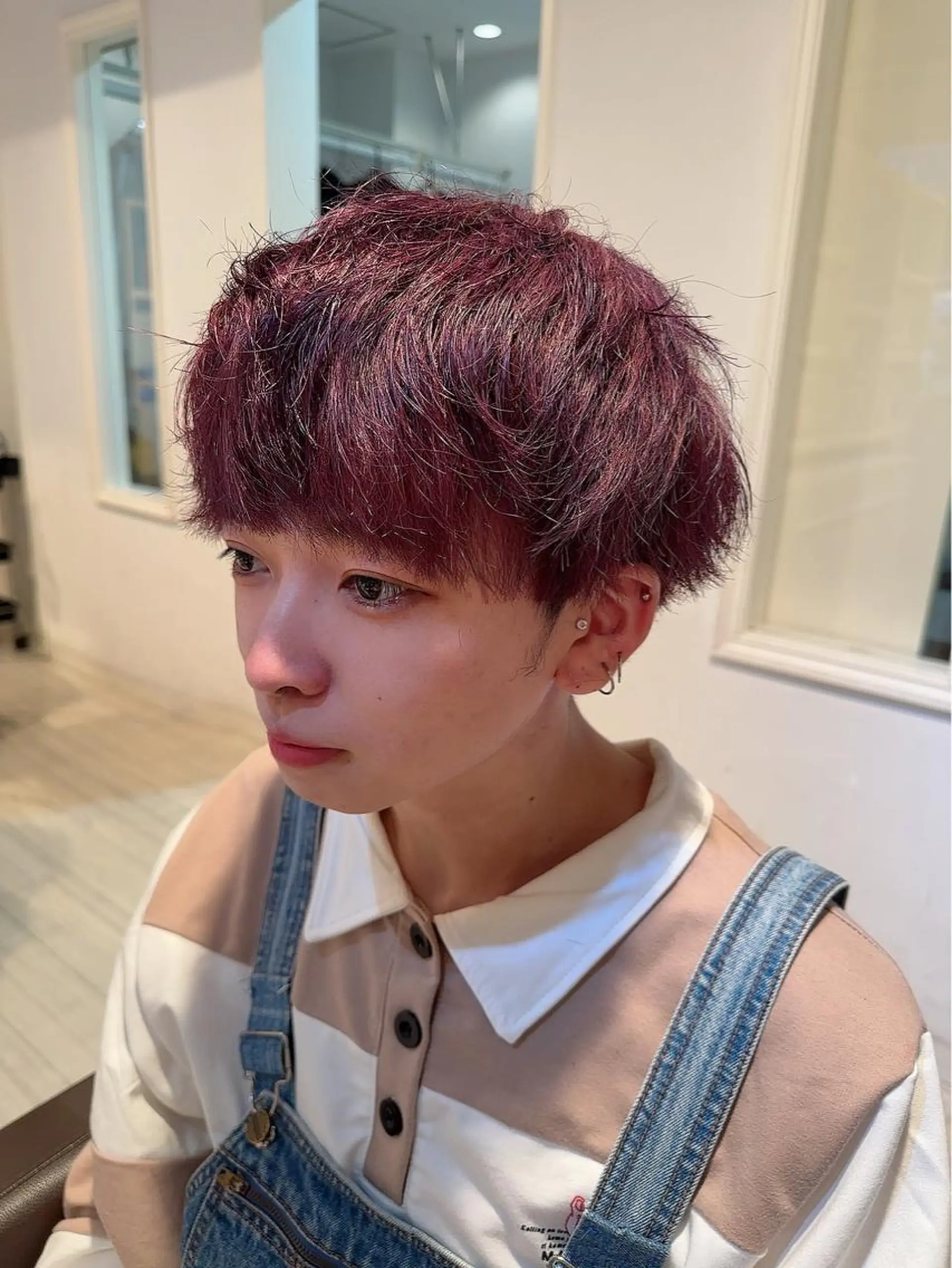 カラー メンズ ヘアカラー 髪質改善&ストレート ‪✂︎‬鈴木青樹のヘアスタイル