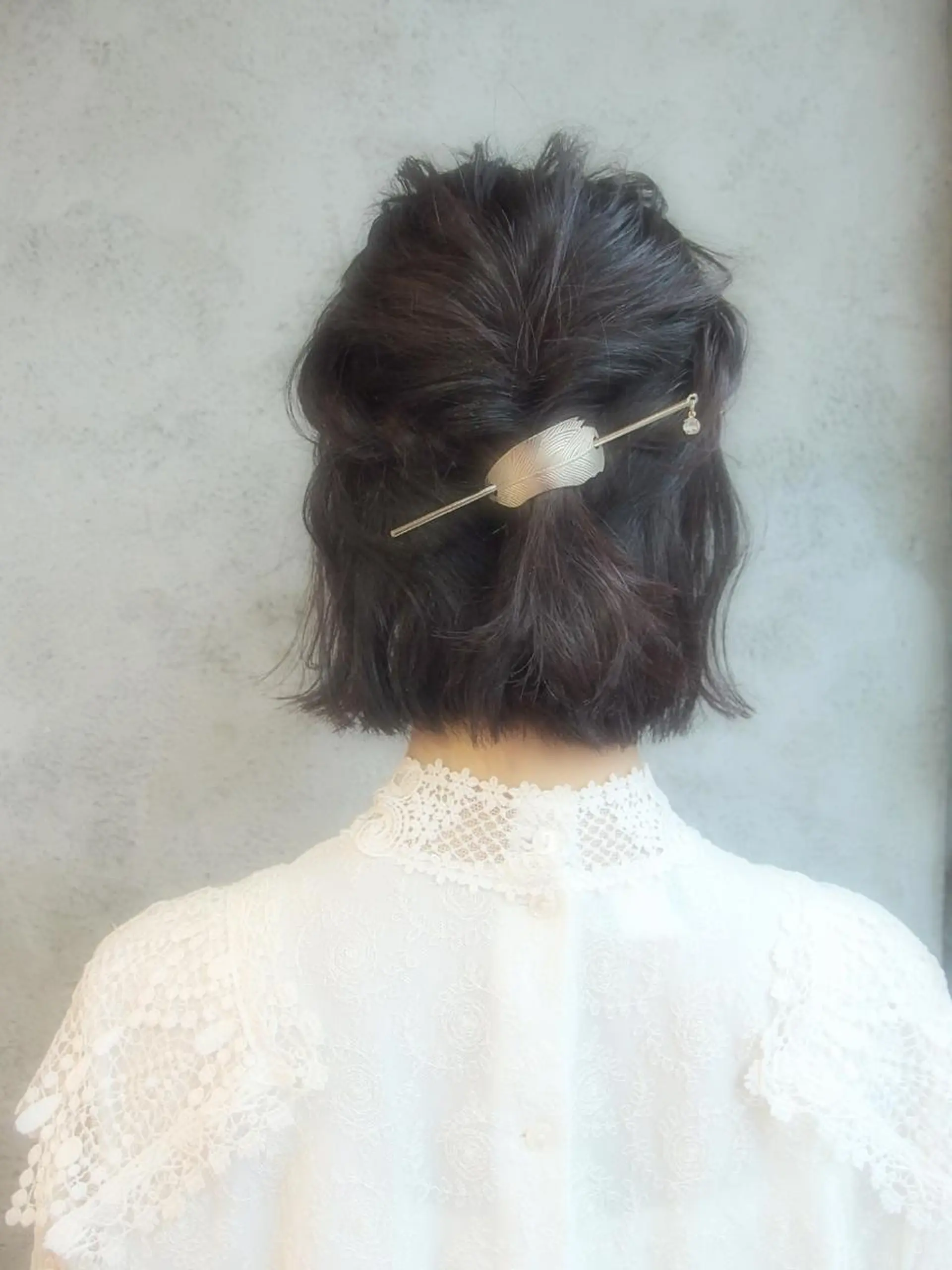 ショート カラー ヘアアレンジ ハーフアップ ボブ EMANON天神所属・Hitomi Ezakiのヘアスタイル