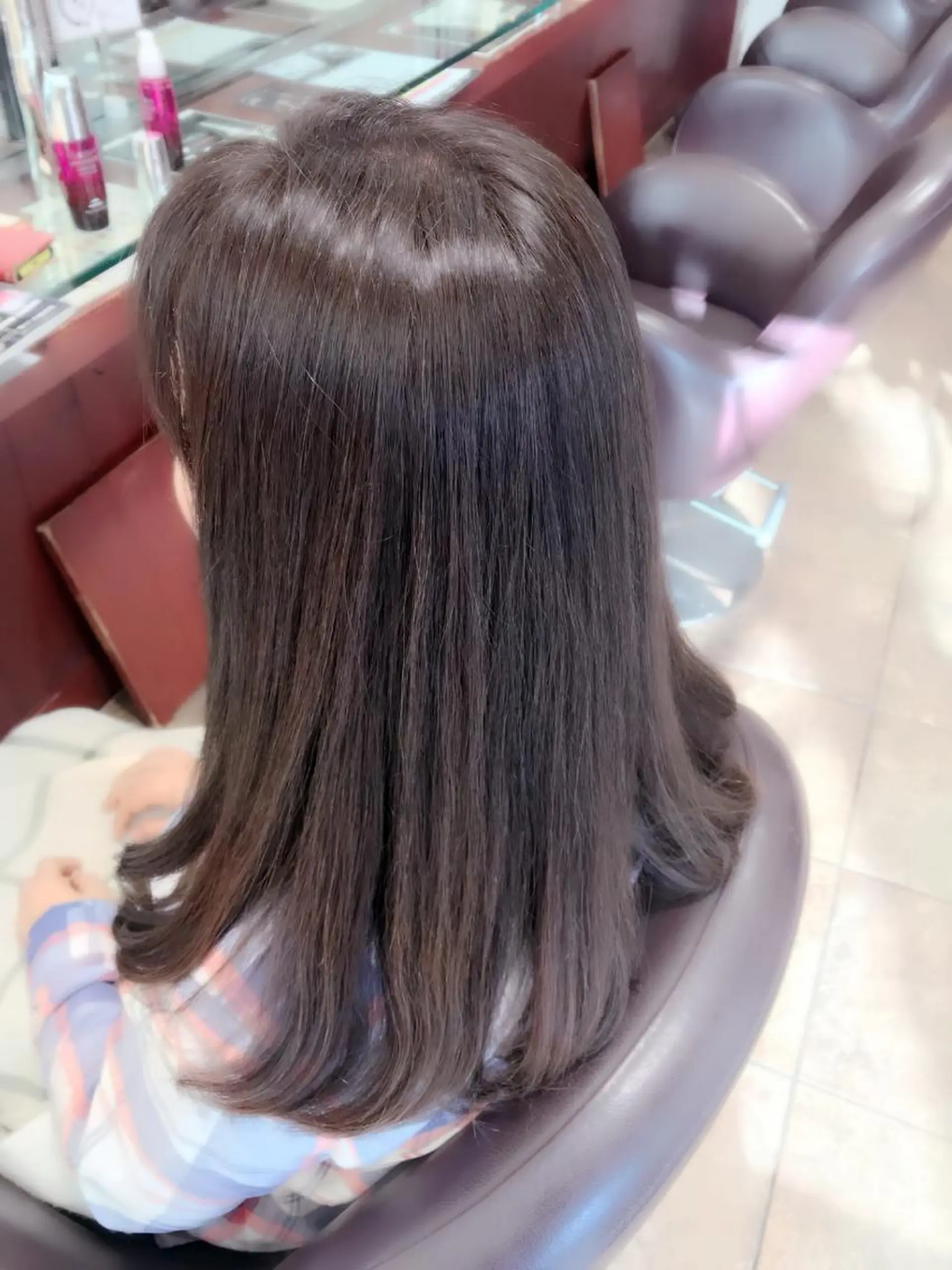 ロング カラー ベージュカラー グレージュ 嶋村 望美のヘアスタイル