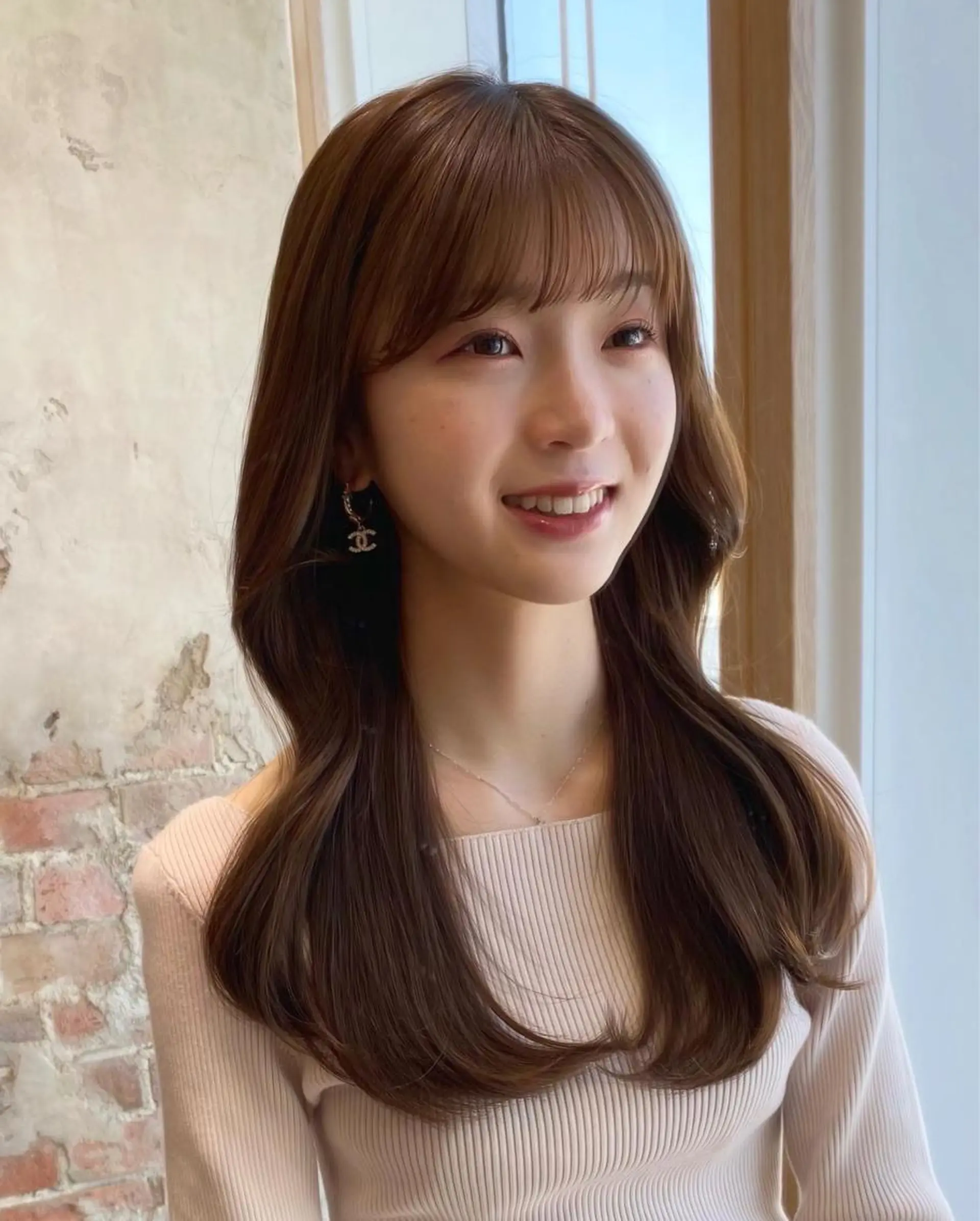 ロング カラー On所属・顔まわりカット🌟 くびれヘア/寺門遥輝のヘアスタイル