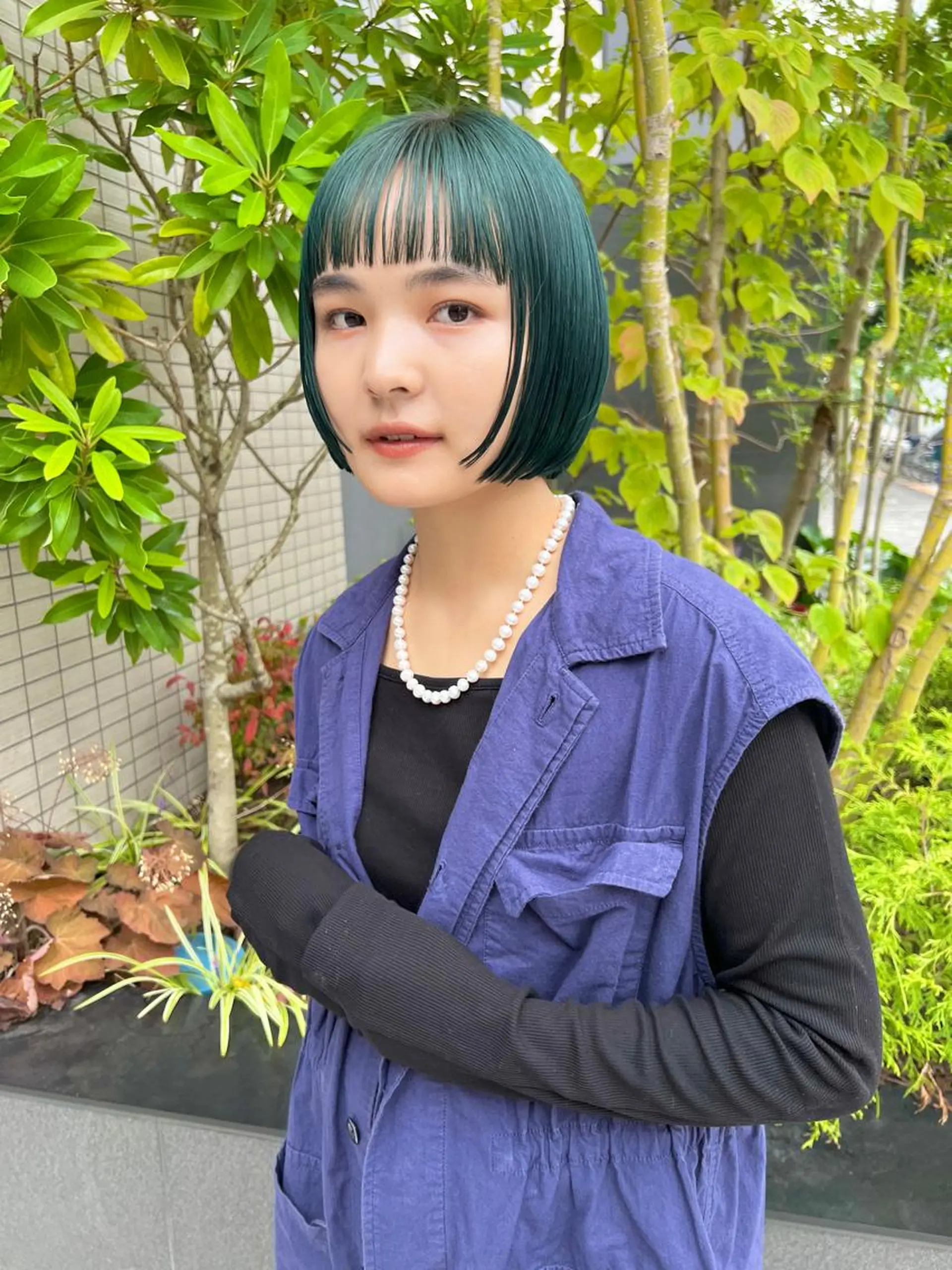 ミディアム カラー クロスパーマ× 透明感カラー✂︎のヘアスタイル