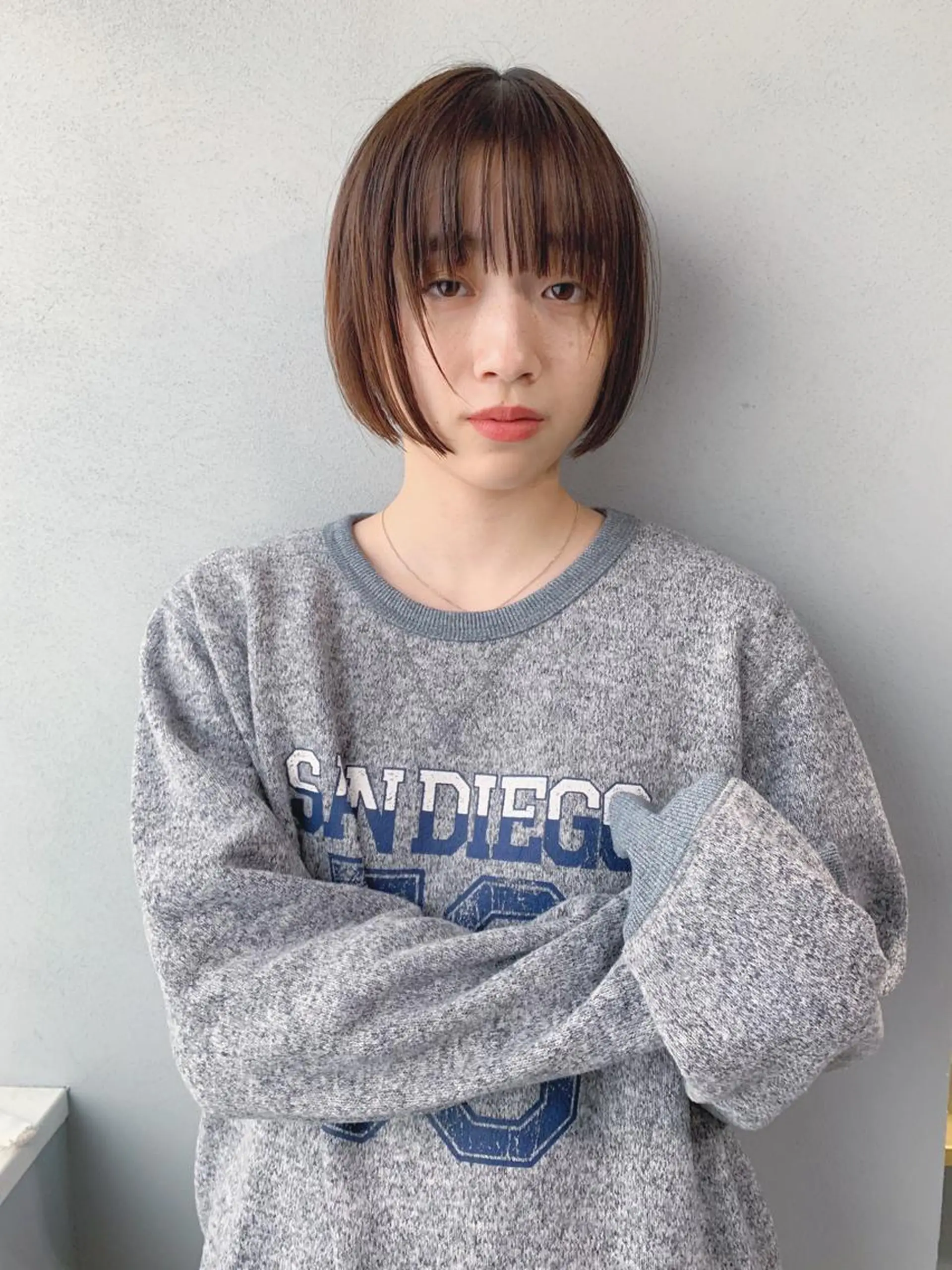 ショート カラー ボブパーマコテ巻き風 パーマNo1深江秀平のヘアスタイル