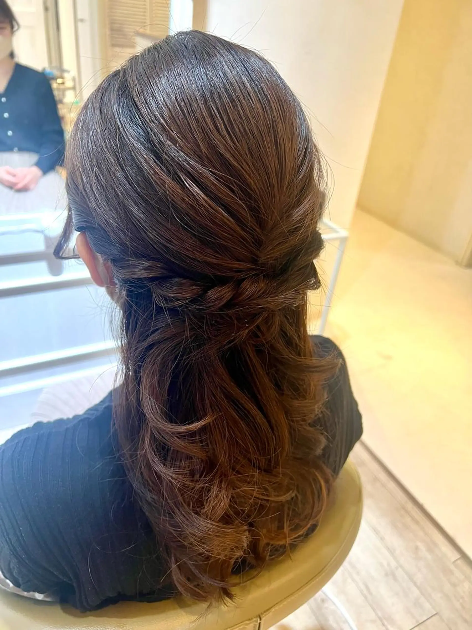 ロング ヘアアレンジ ハーフアップ 人見知りさんでも安心 奥田 里佳子のヘアスタイル