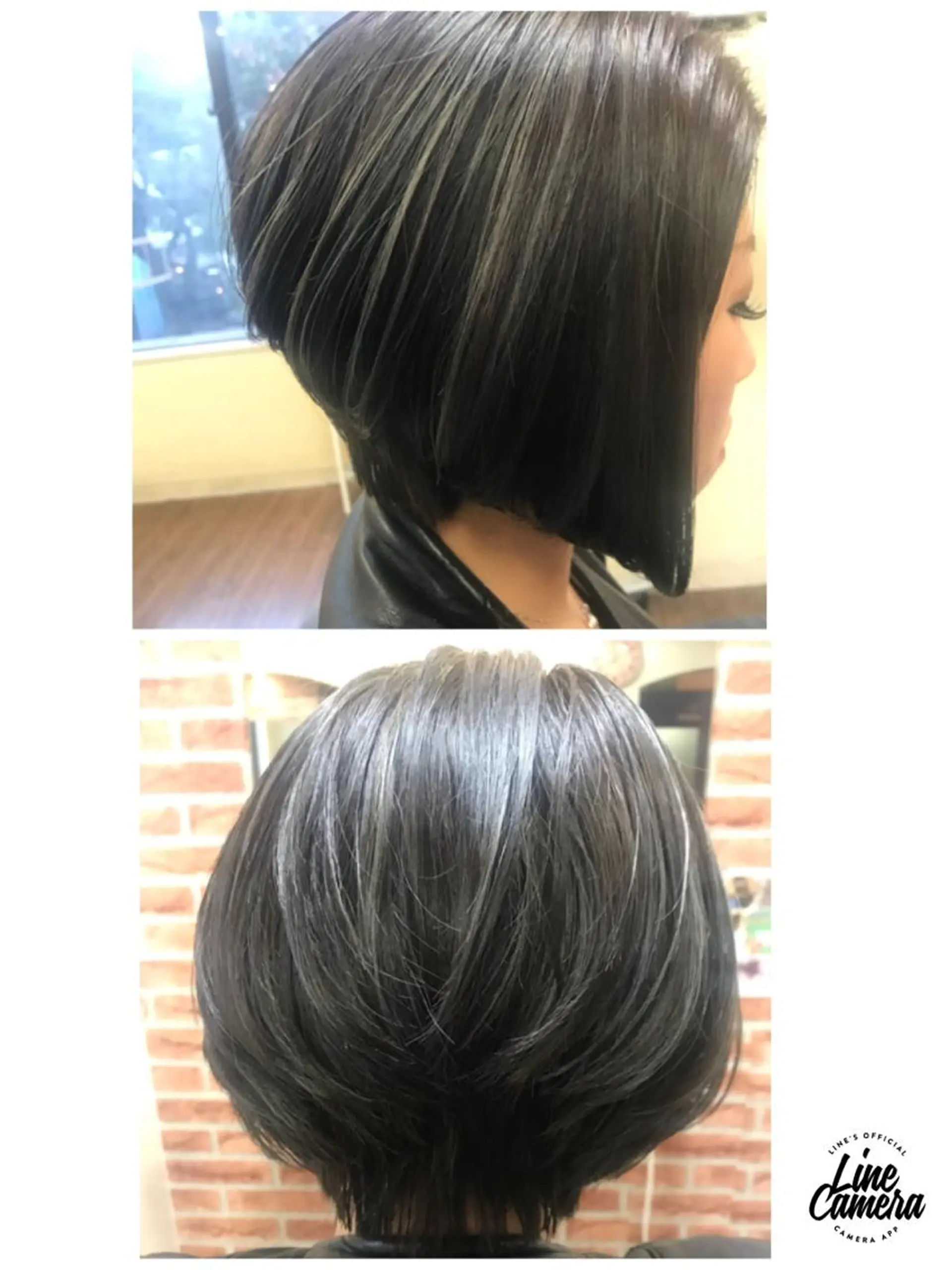 ショート カラー 前下がりボブ アッシュ ハイライトカラー シルバー シルバーアッシュ 家田 竜のヘアスタイル