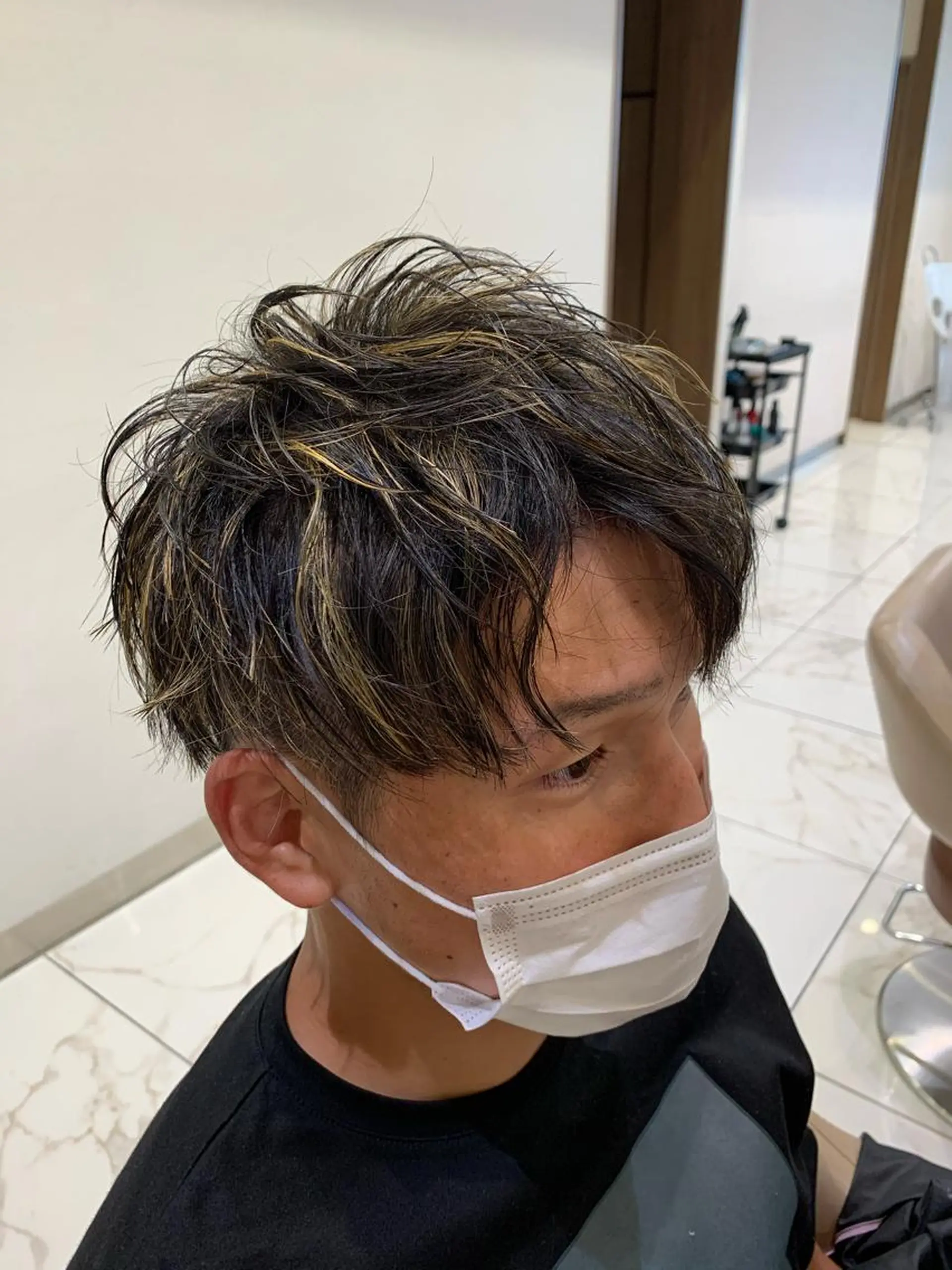 ショート カラー メンズ 【メンズ縮毛矯正】 田中秀斗のヘアスタイル