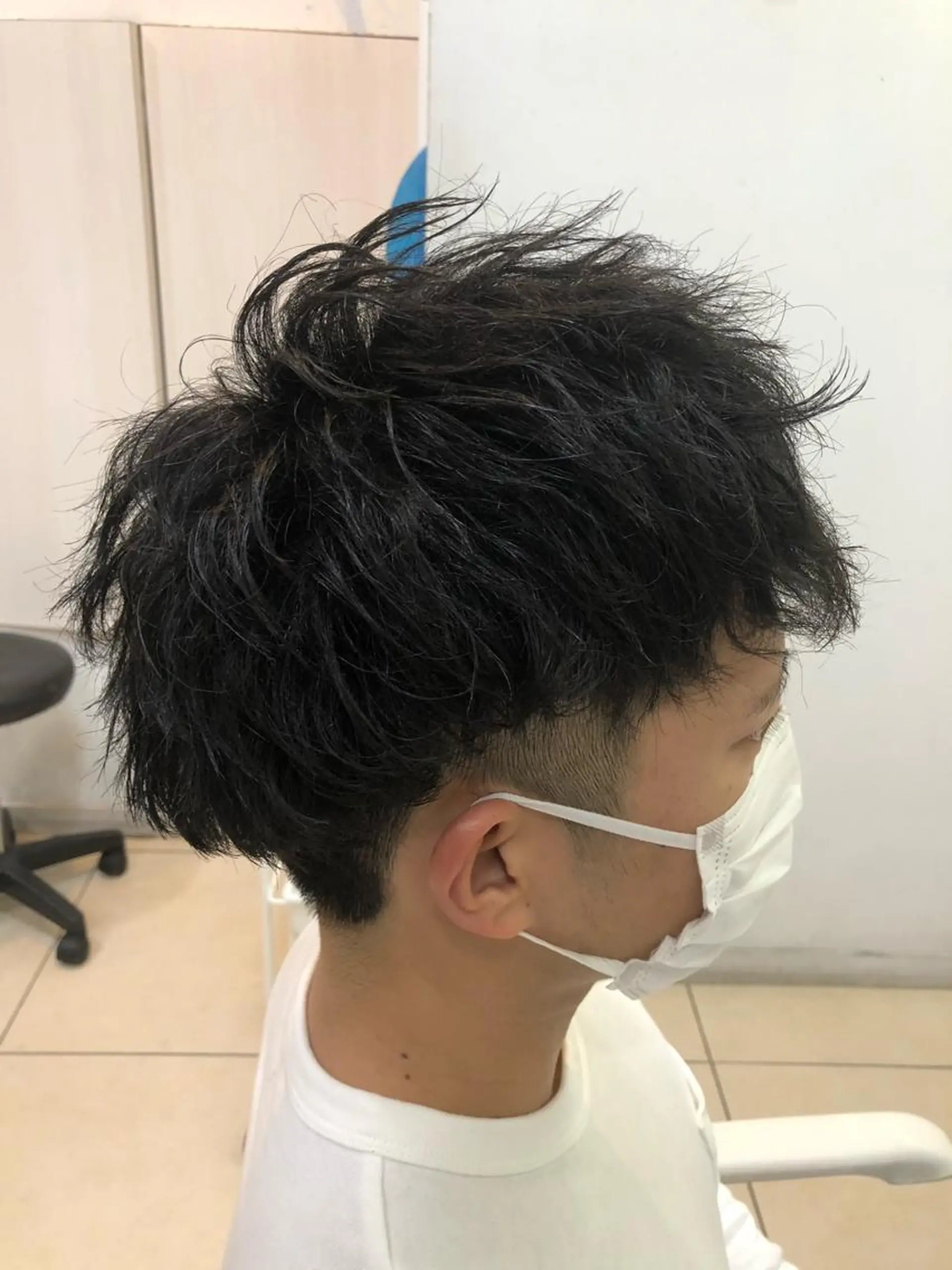 ショート パーマ メンズ 髪質改善× ハイライト溝江のヘアスタイル