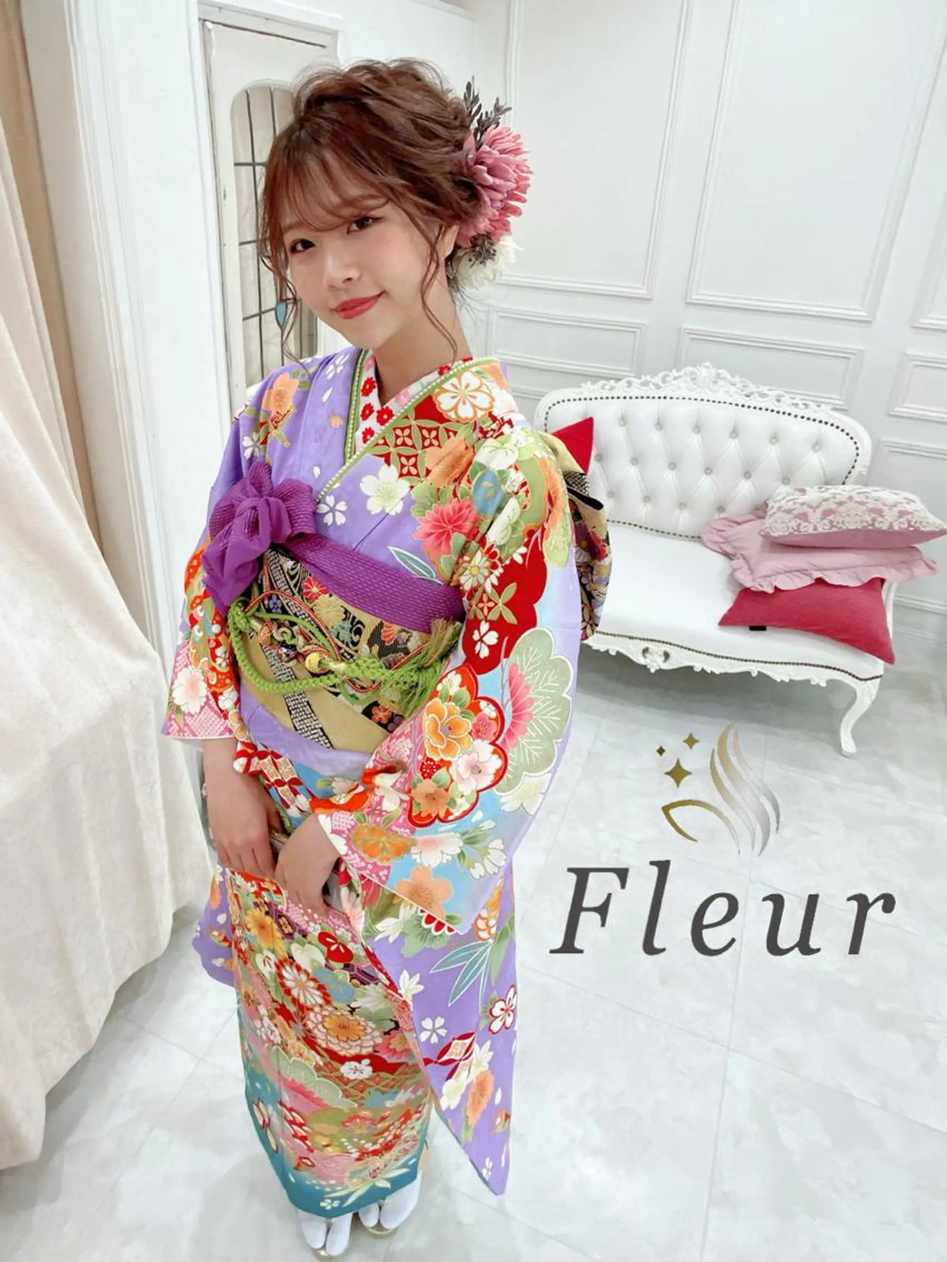 セミロング ヘアアレンジ セットサロン      ラフテル所属・大阪/ヘアアレンジ /似合わせset💐のヘアスタイル