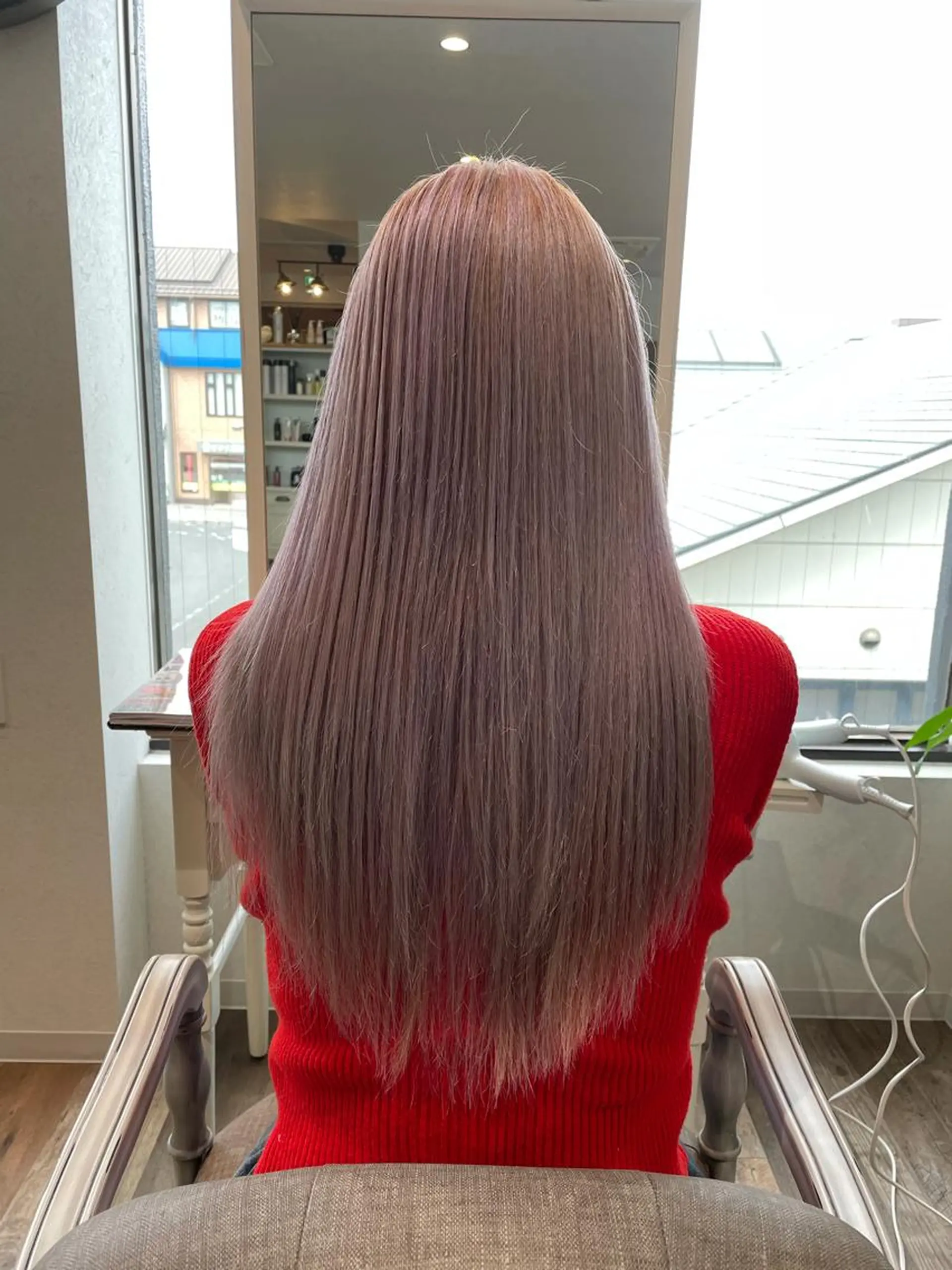 ロング カラー ピンクカラー 皆巳 達郎のヘアスタイル