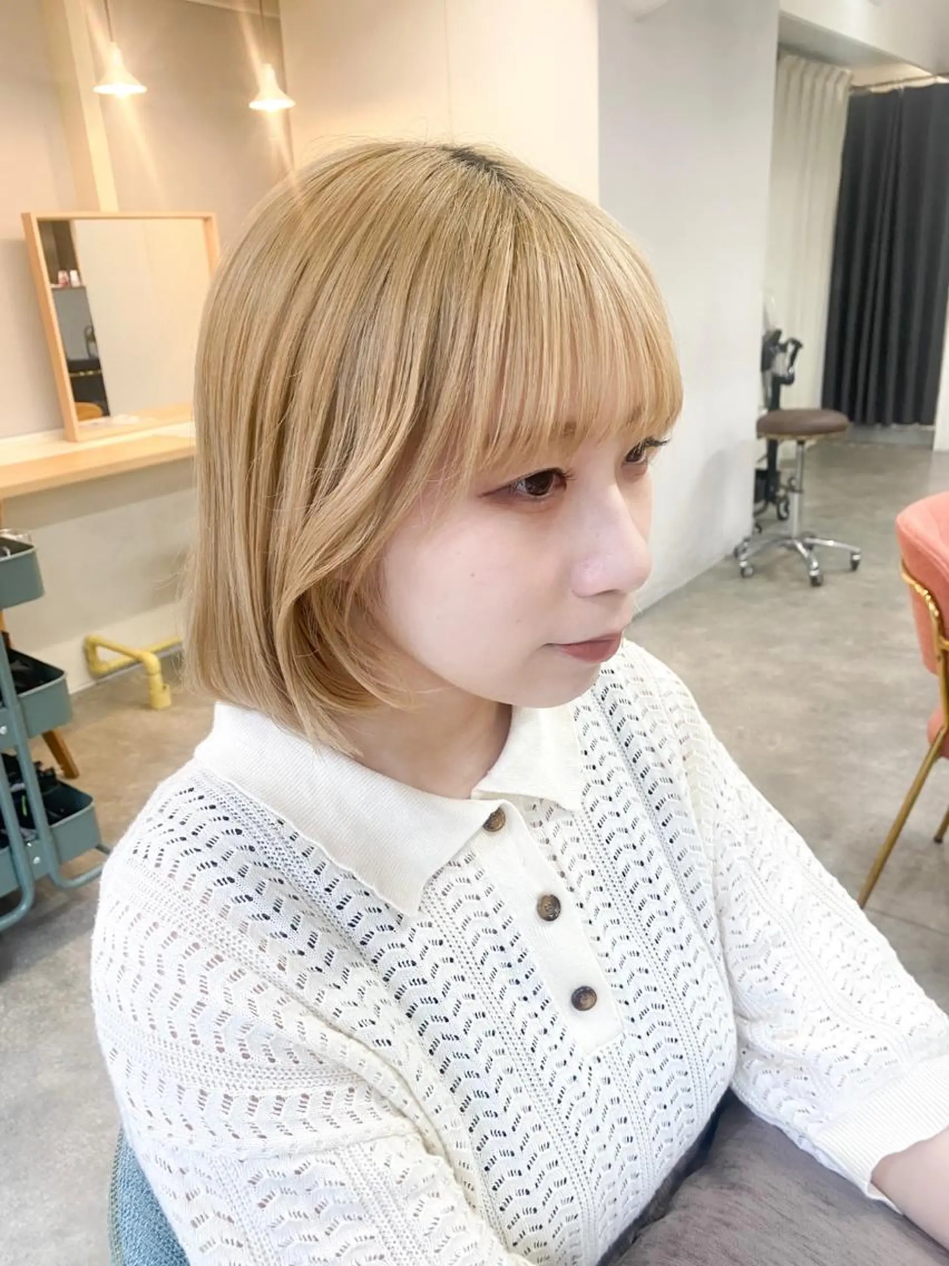 ミディアム カラー ヘアアレンジ ボブ 韓国風ヘア カット ボブ /ニュアンス/ satomi🧸💖のヘアスタイル