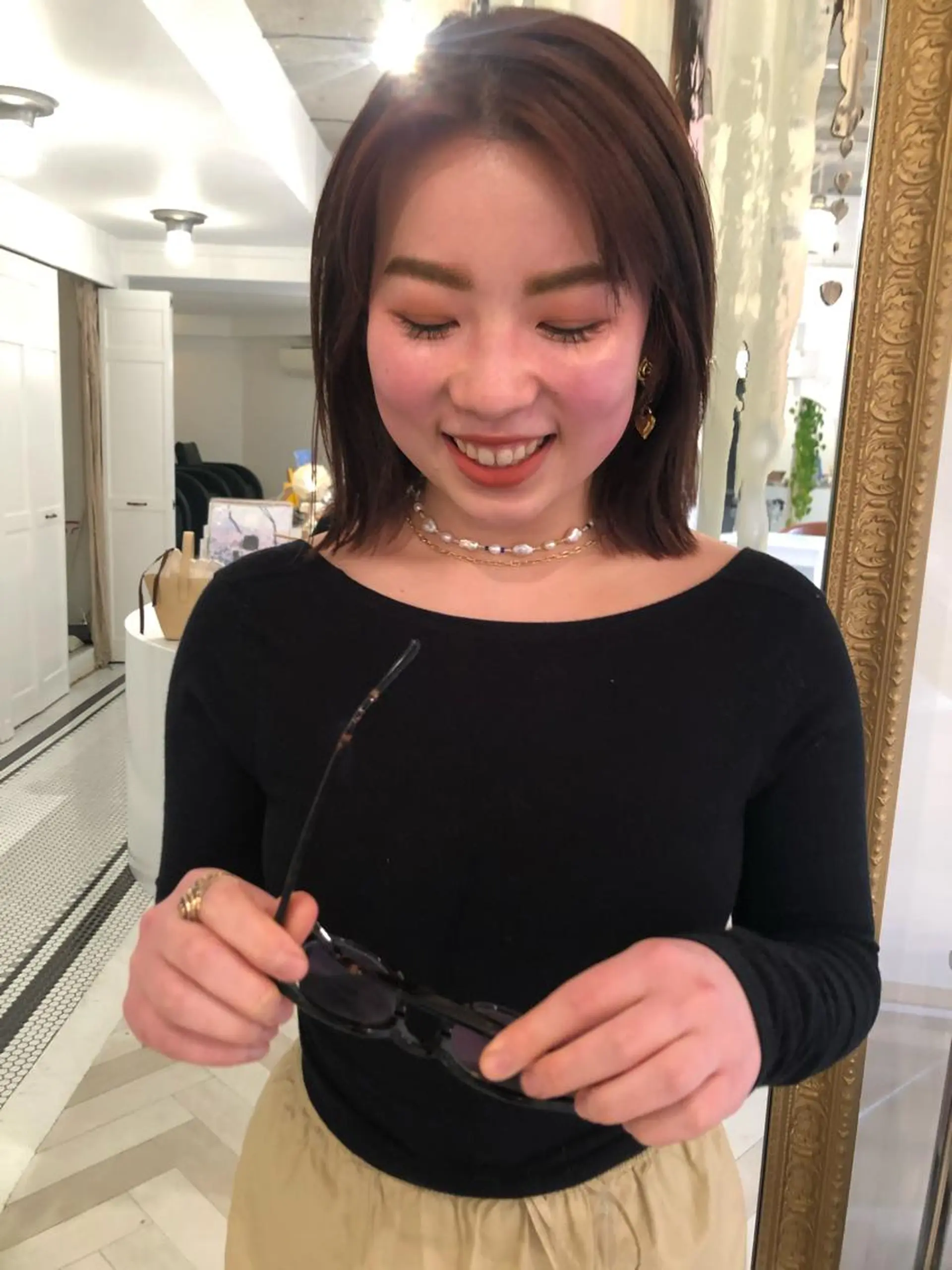 カラー ブリーチカラー🎀 韓国風/寺門美優のヘアスタイル