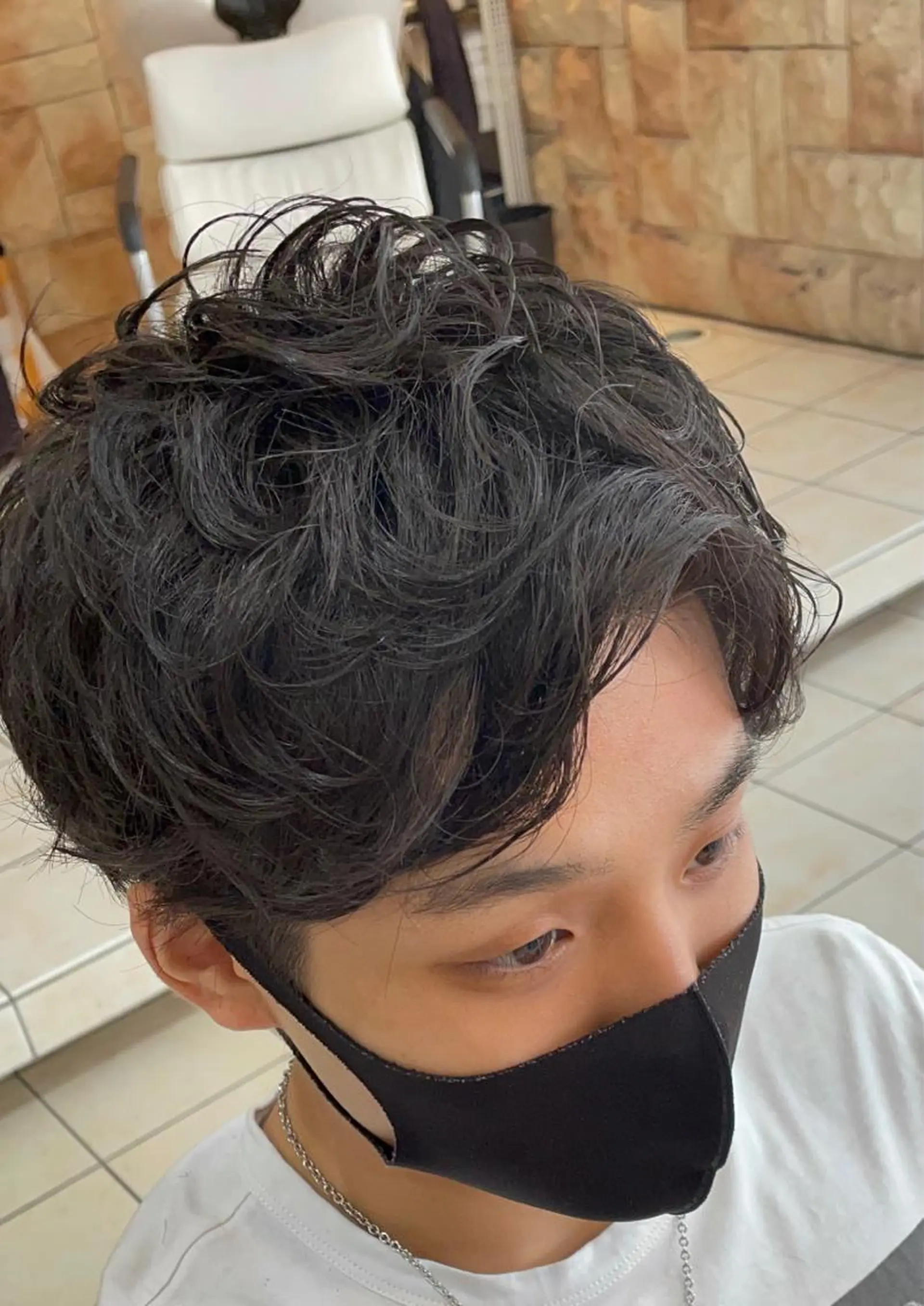 ショート パーマ メンズ シャドウパーマ/縦落 ちパーマ 大久保のヘアスタイル