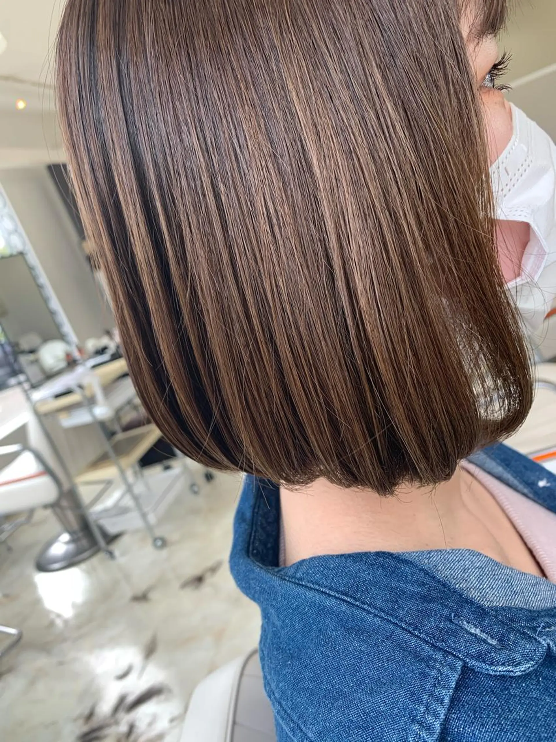 ショート カラー 前下がりボブ グレージュ オリーブグレージュ オリーブグレー ボブ Rapt.HAIR所属・Rapt.HAIR 中村 知里のヘアスタイル