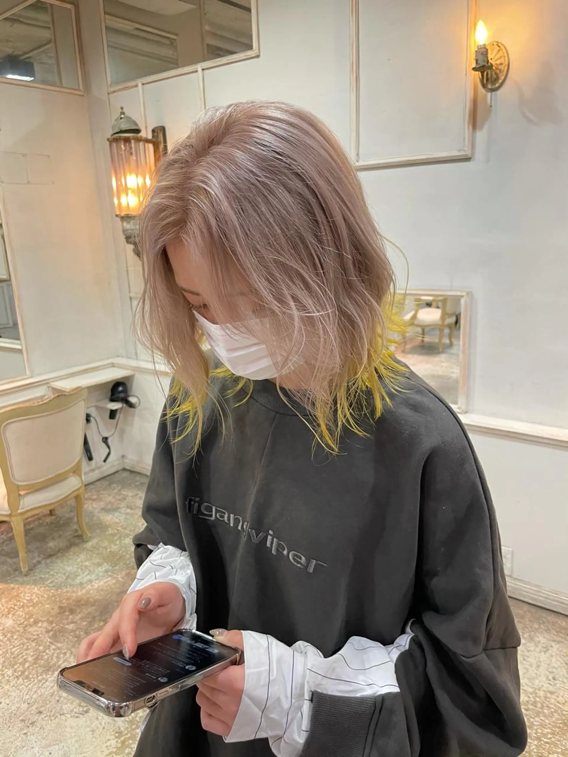 ミディアム カット ヘアカラー トリートメント 🔥女子ウケ🔥 メンズカットRIOのヘアスタイル