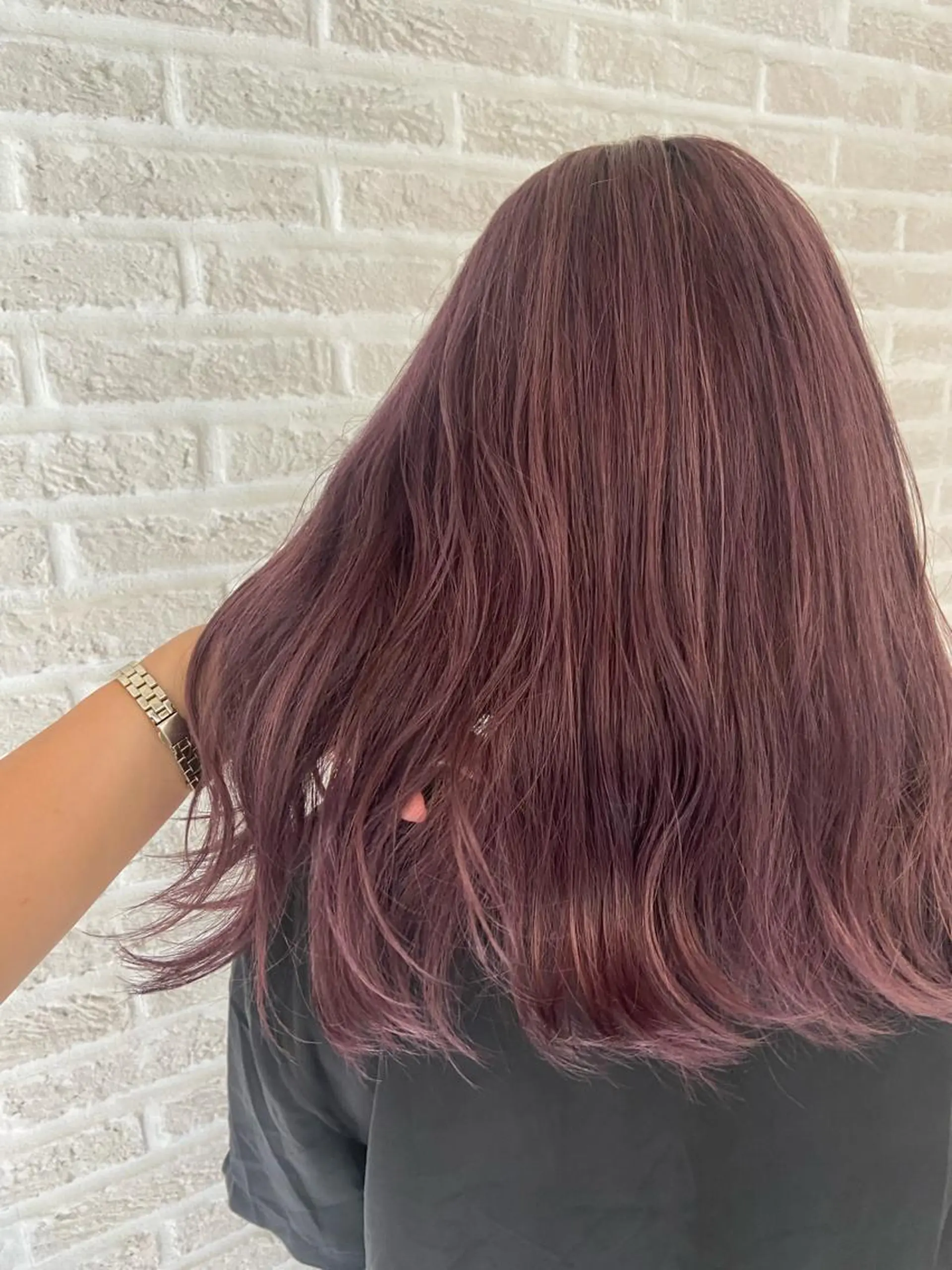 ロング カラー ヘアアレンジ ブリーチ ピンクカラー パープルカラー 米村（北岡）慶子 お店変わりました！のヘアスタイル