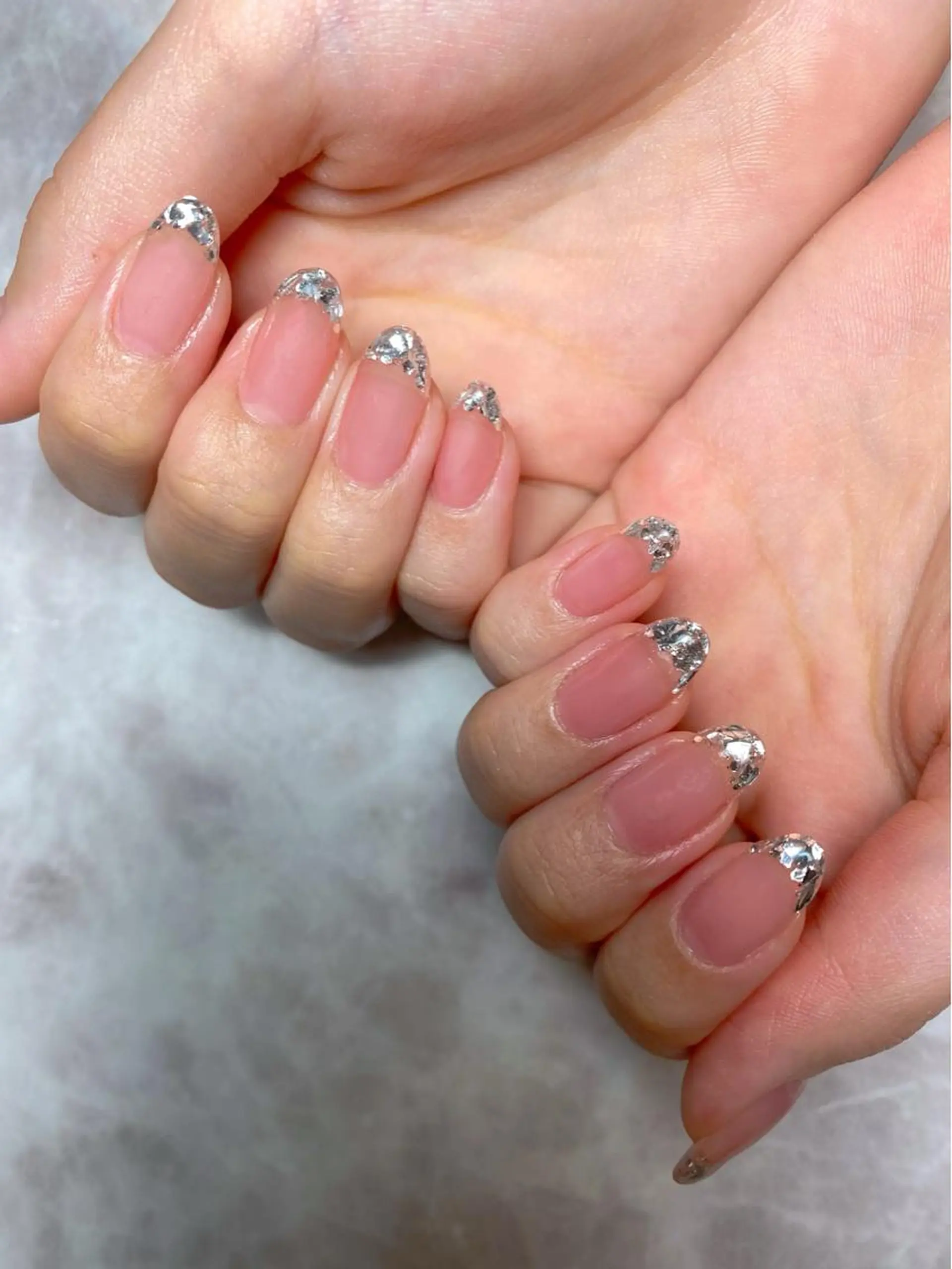 ネイル フレンチネイル ガラスフレンチ ハンドネイル 🌿Charme🌿 MAIのネイルデザイン