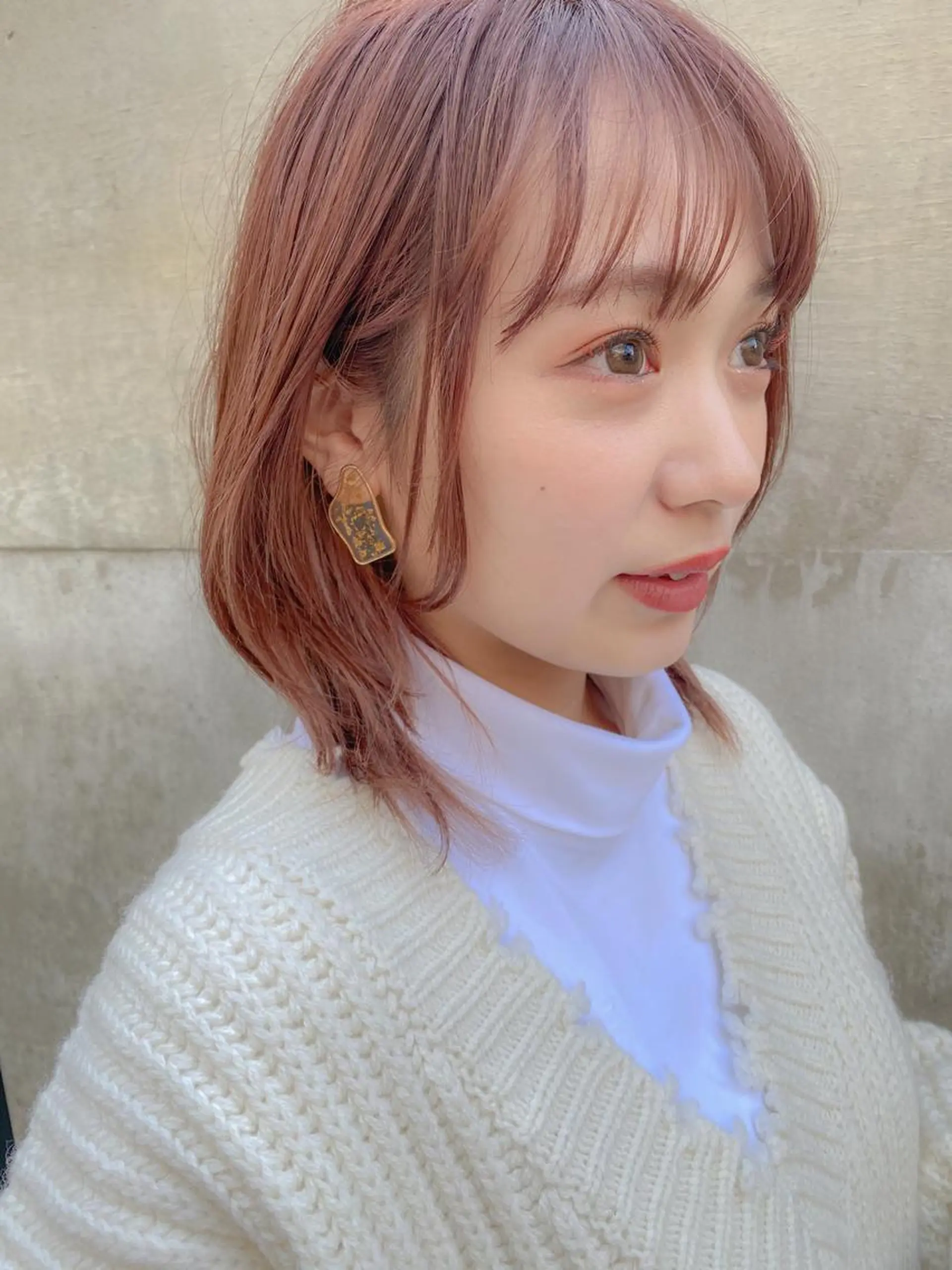 ミディアム カット ヘアカラー トリートメント ボブ/縮毛矯正 髪質改善/もえるのヘアスタイル