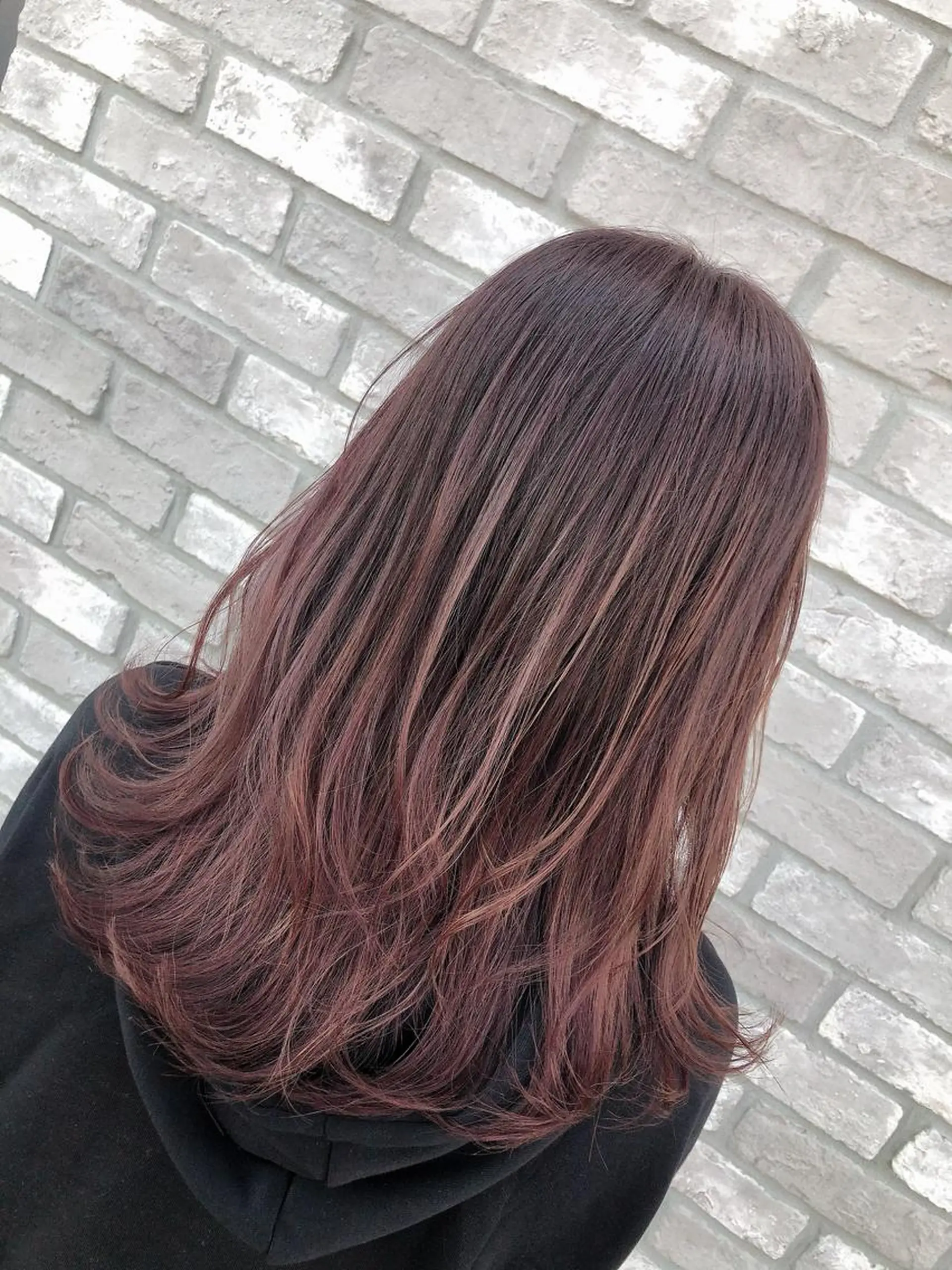 ミディアム カラー ベージュカラー ピンクカラー ピンクベージュ カット ヘアカラー トリートメント 我妻修三 /エレノア船橋店のヘアスタイル