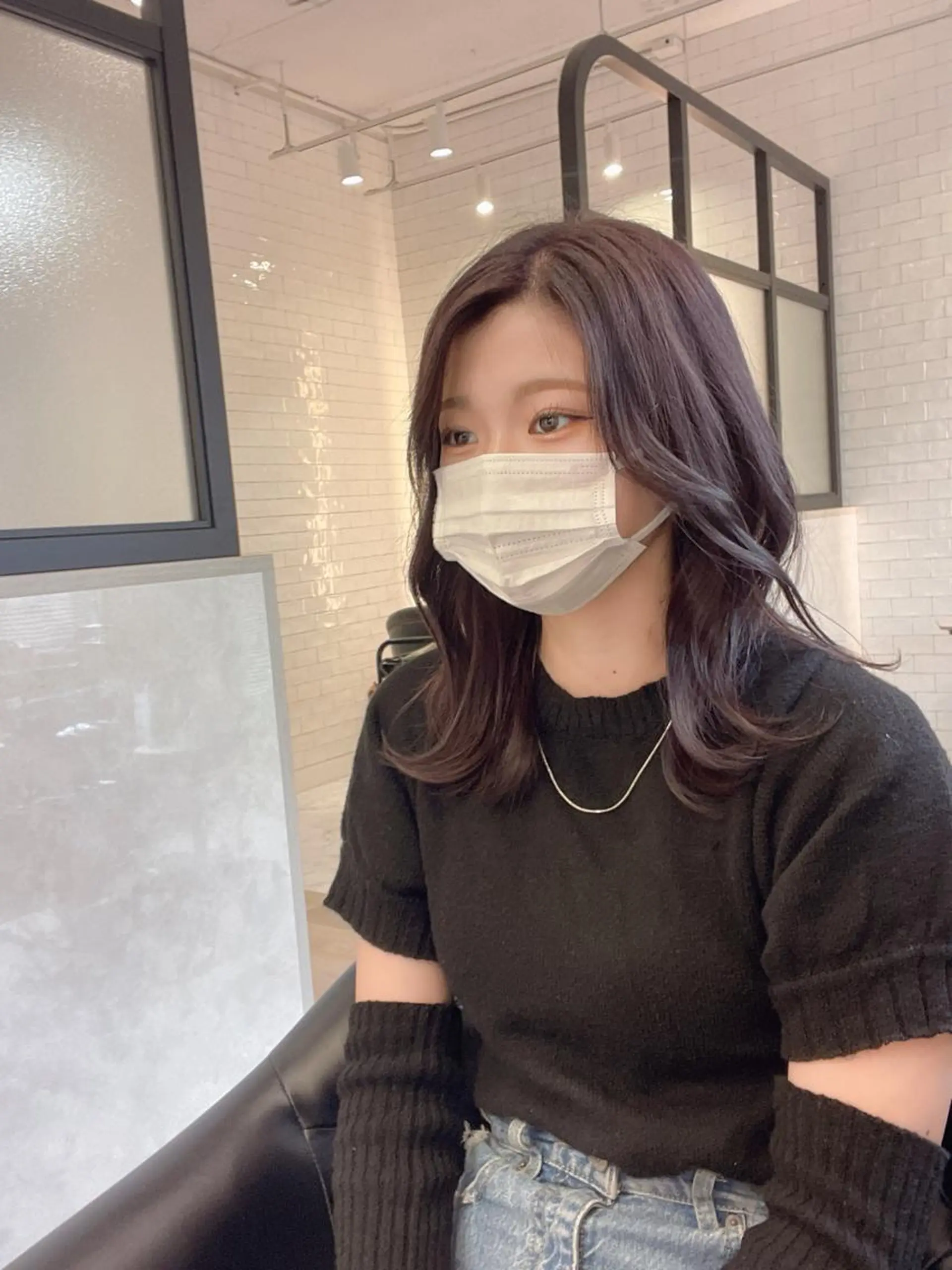 ミディアム カラー カット ヘアカラー トリートメント &chaLme   心斎橋所属・emi/髪質改善/ 韓国風/艶カラーのヘアスタイル