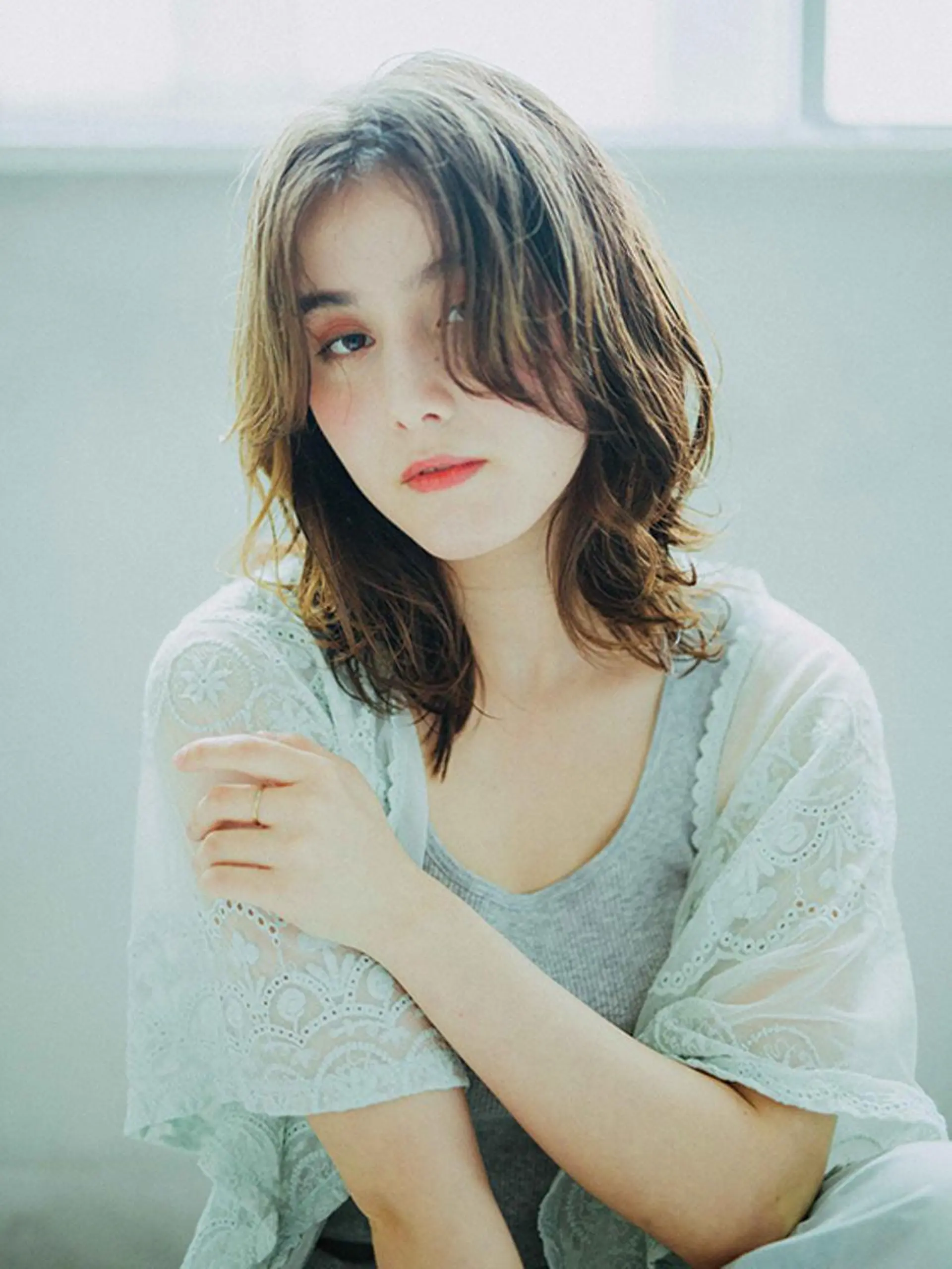 ミディアム カット ヘアカラー トリートメント 松本 浩太朗のヘアスタイル