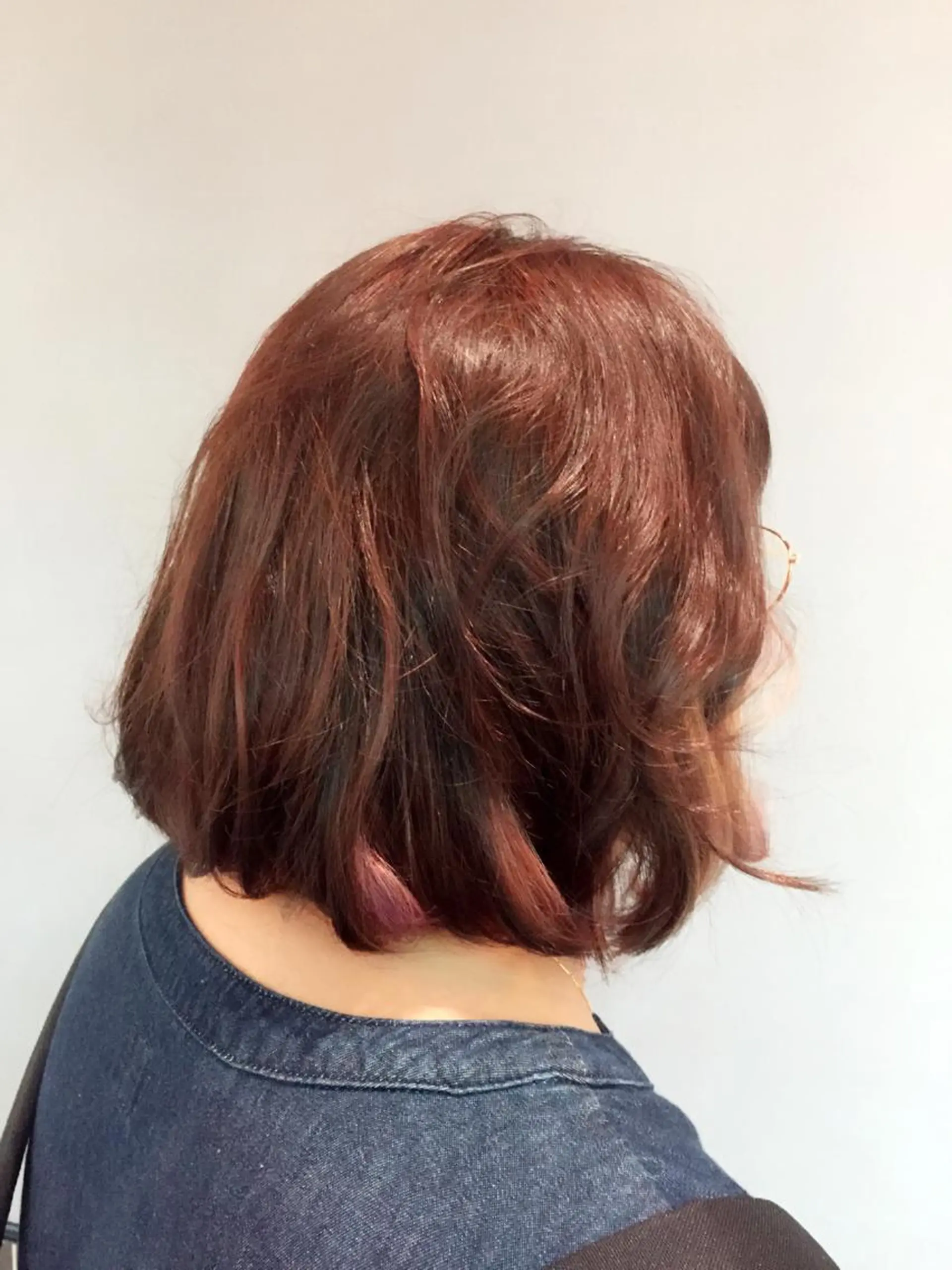 ミディアム カラー インナーカラー バイオレットカラー 韓国ヘア✨グレージュ カラーasamiのヘアスタイル