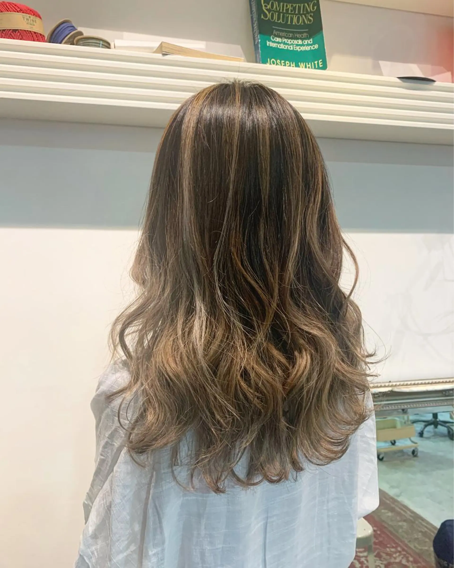 セミロング カラー ハイトーン/レイヤー 💜Akaneのヘアスタイル