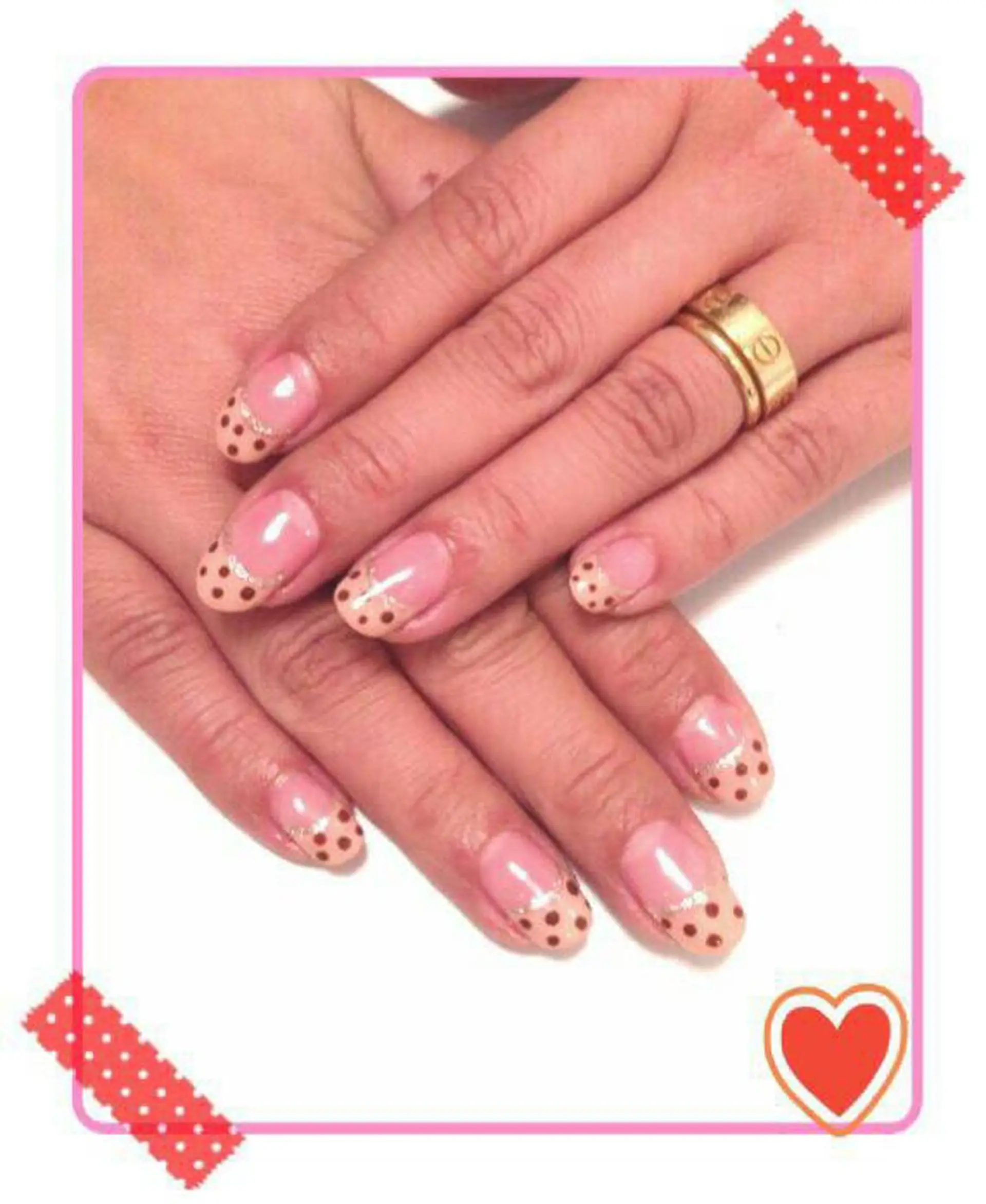 ネイル アートネイル ドット フレンチネイル ラメ(グリッター) ネイル＆フラワーサロン〜Ri✦hiro〜鳥栖店所属・HIRATA RIEのネイルデザイン