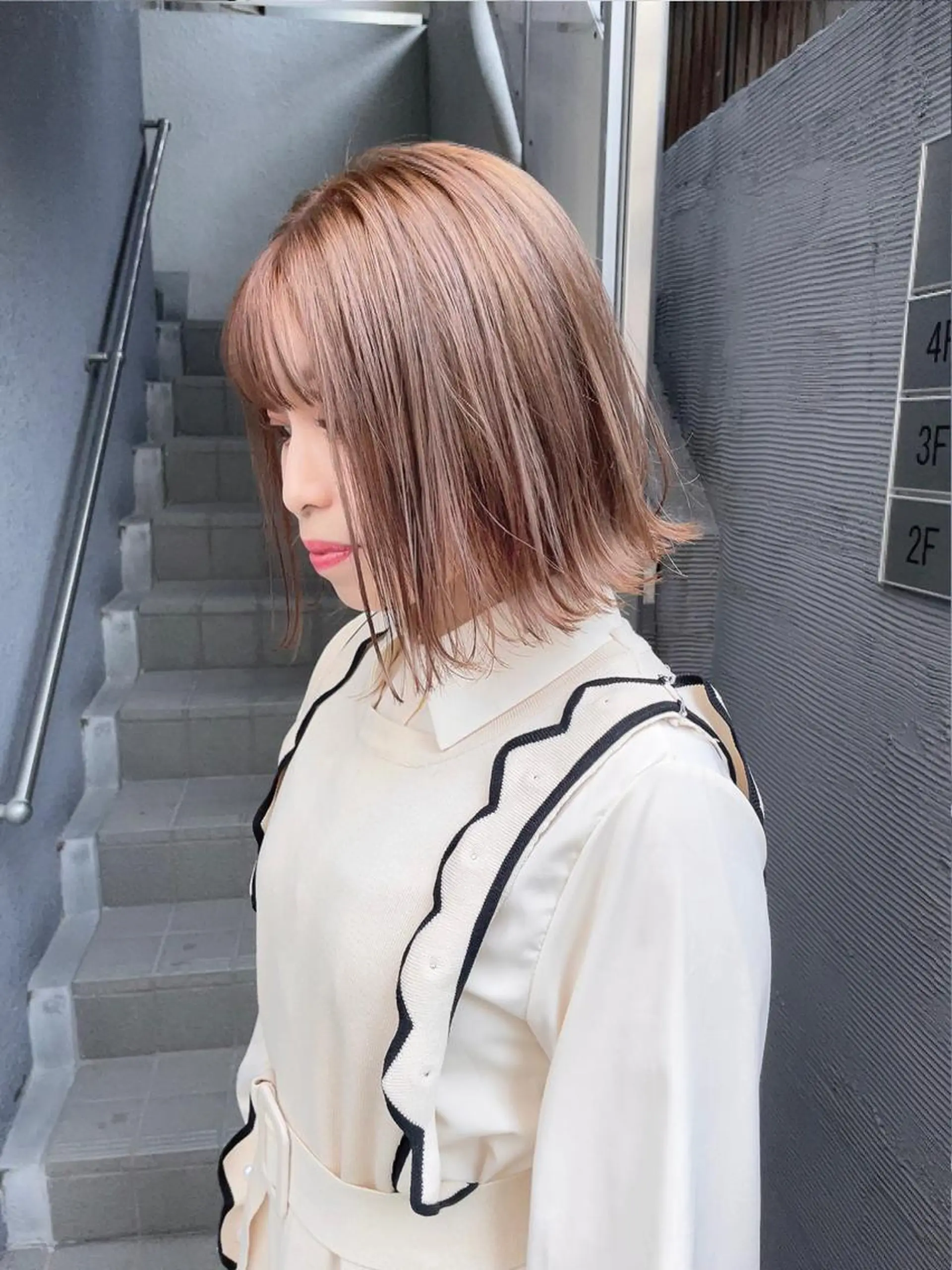 ミディアム カラー ボブ カット ヘアカラー ボブ/レイヤー 🌟梅田盛一🌟のヘアスタイル