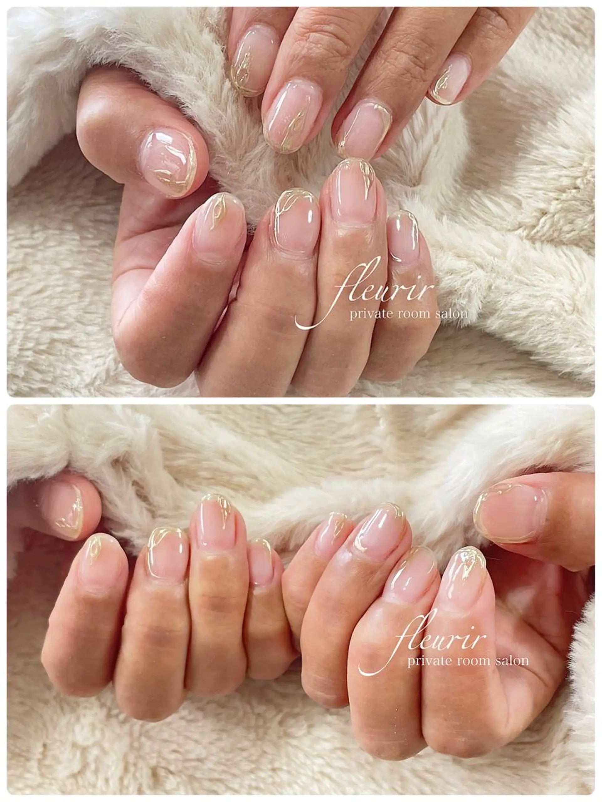 ネイル アートネイル ゴールド ミラーネイル フルリール 【プライベートサロンのネイルデザイン