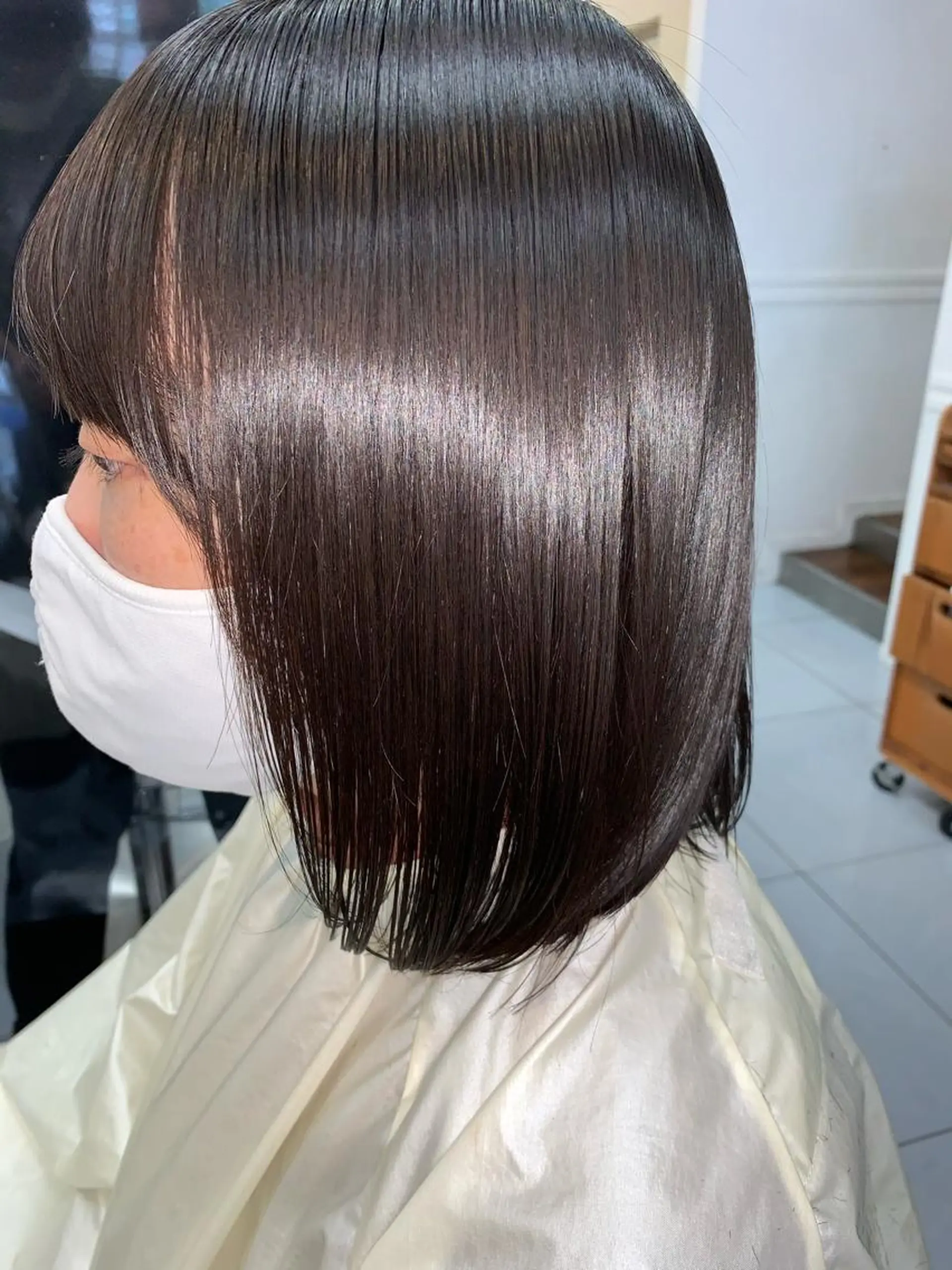 ミディアム パーマ 酸性ストレート ストレートパーマ カット 縮毛矯正 髪質改善/縮毛矯正 /ブリーチ矯正/岡部のヘアスタイル