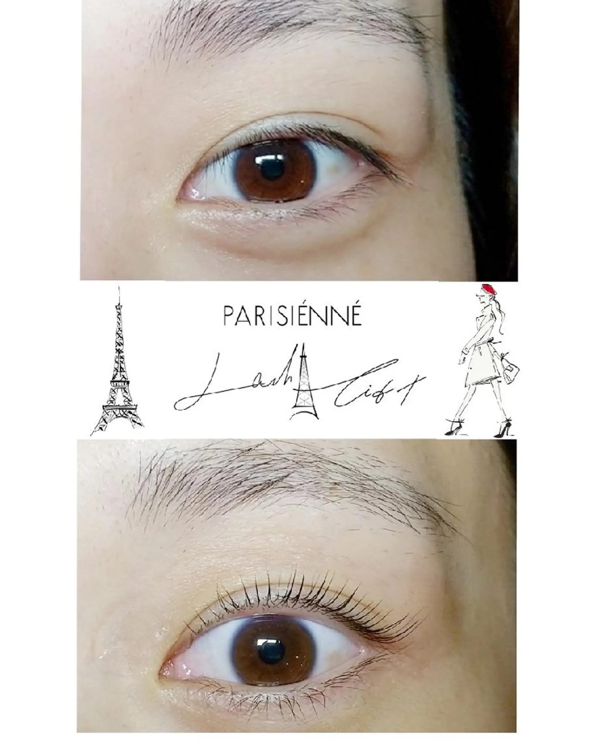 マツエク・マツパ パリジェンヌラッシュリフト 一重×まつ毛パーマ M SAORIのマツエク・マツパデザイン