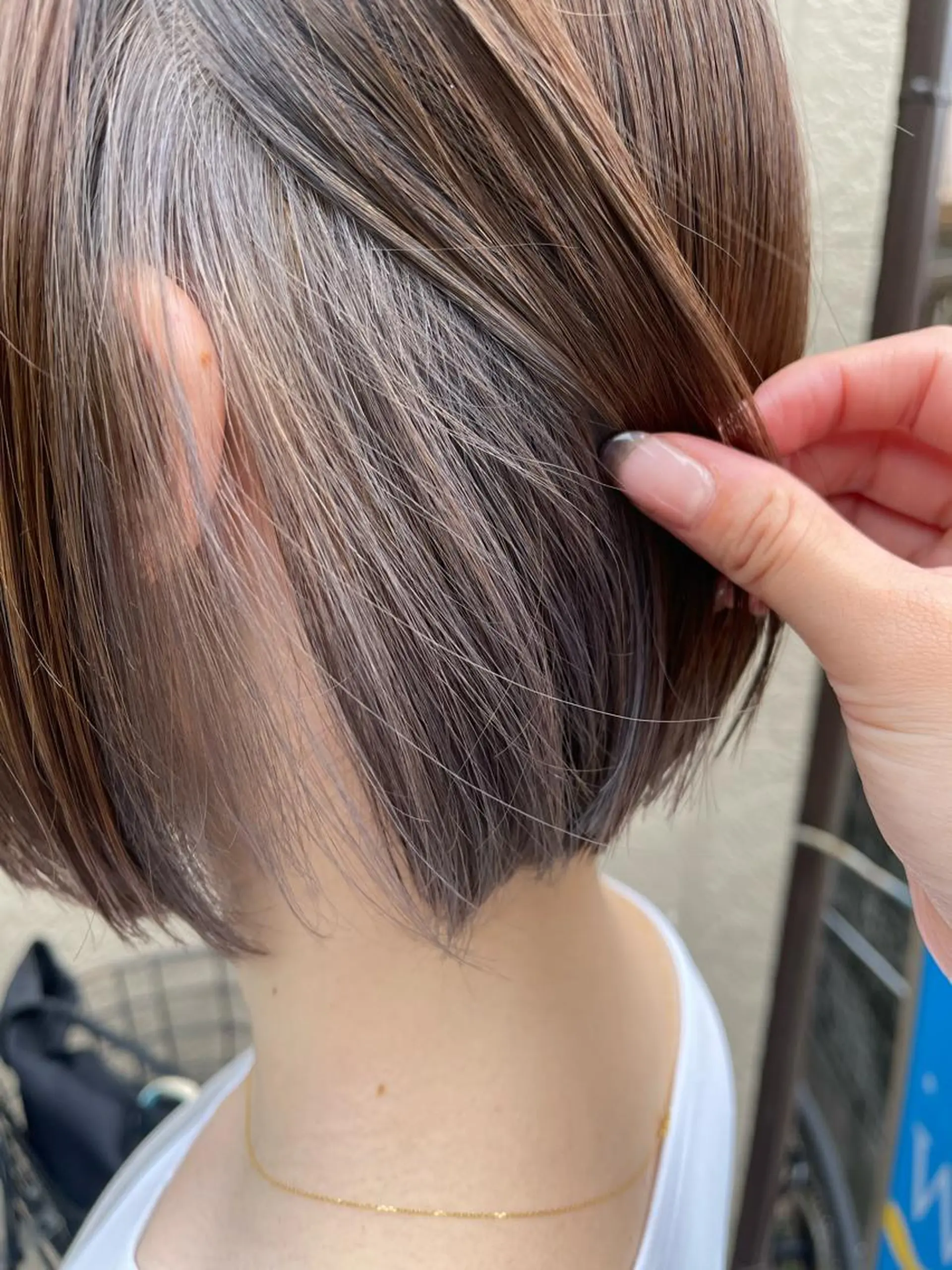 ショート カラー ボブ/インナーカラー ショート/佐野祥子のヘアスタイル