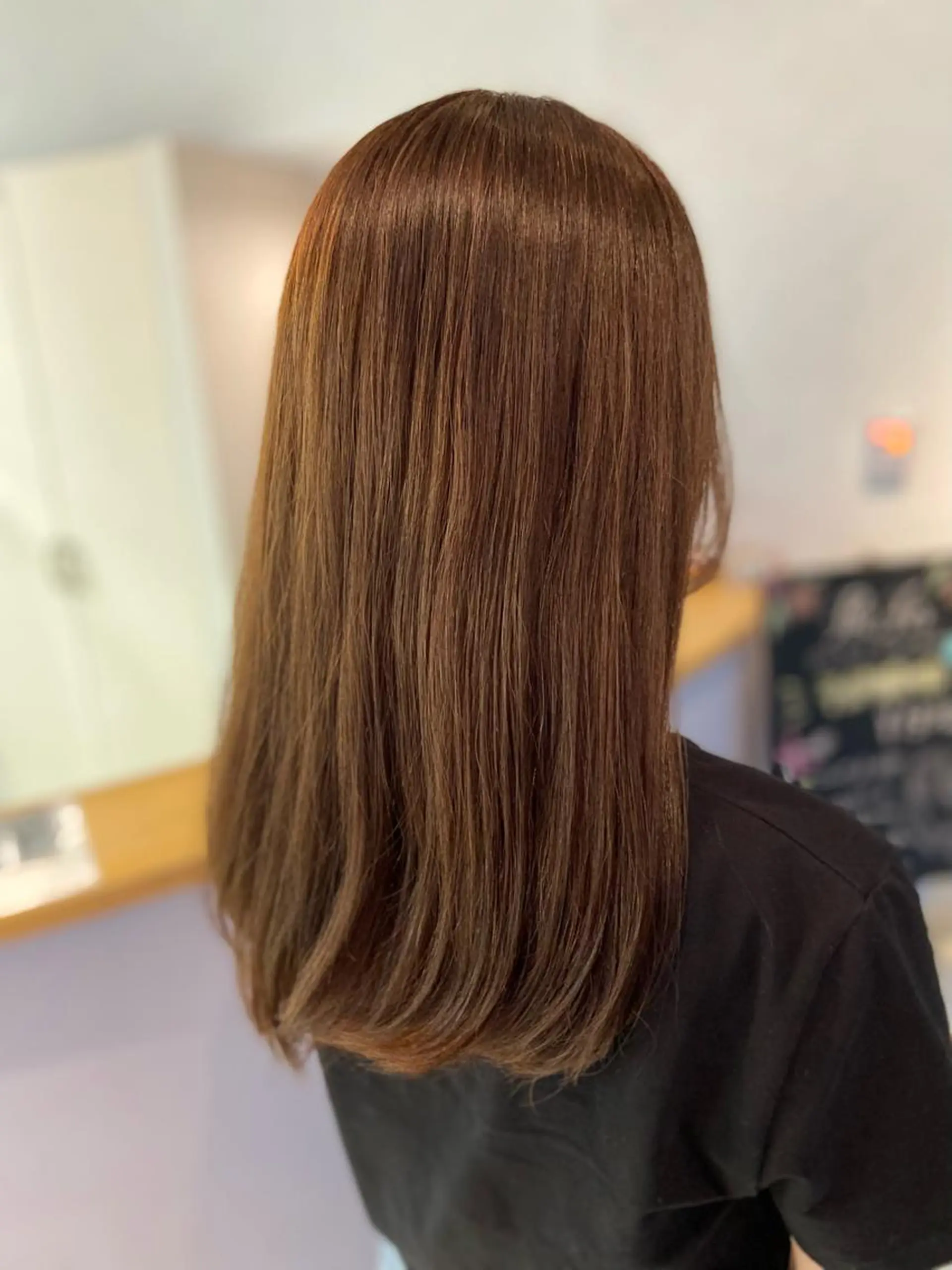 セミロング カラー ベージュカラー オレンジ ヘアカラー トリートメント 菊地 美憂のヘアスタイル