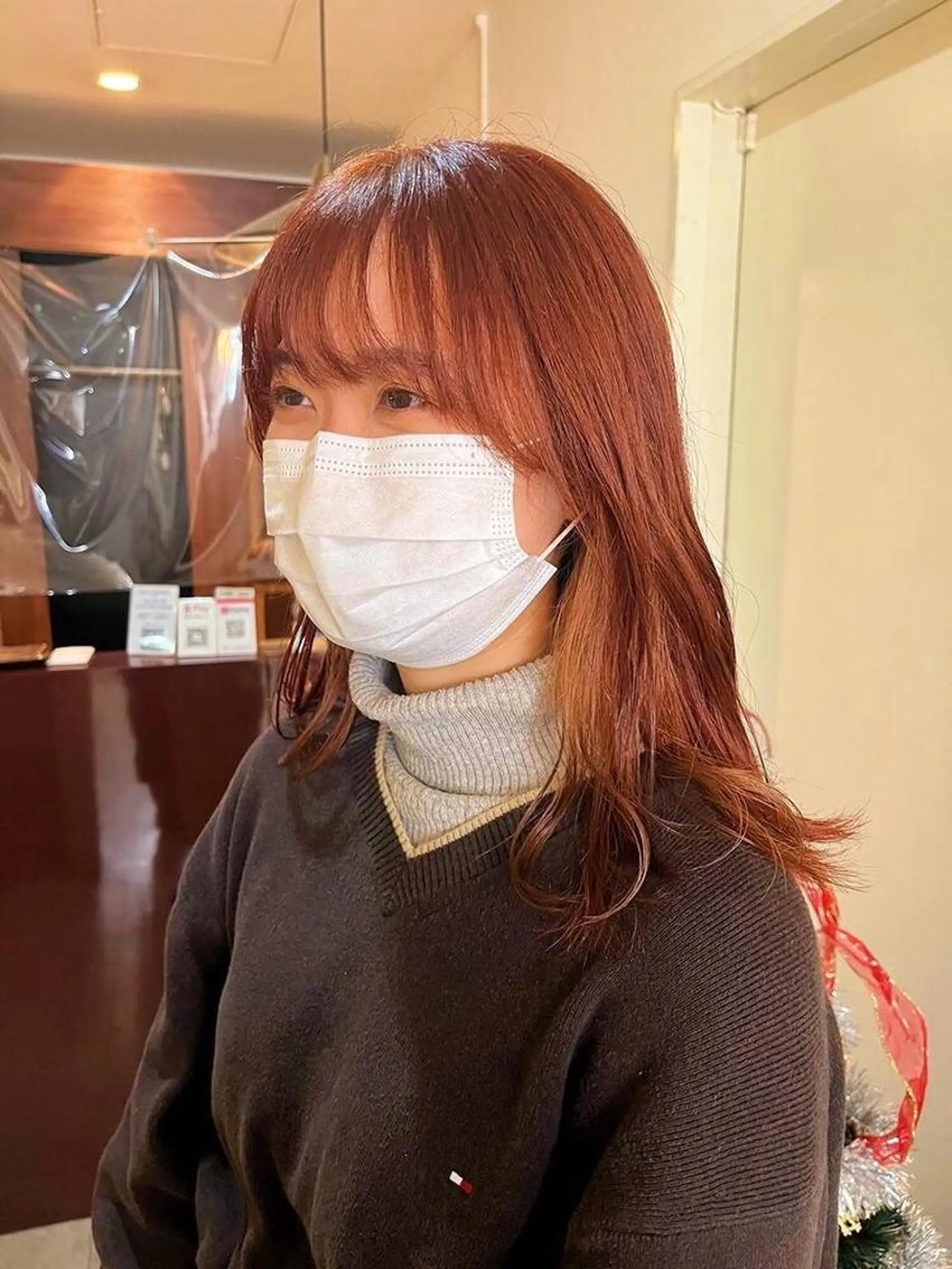 セミロング カラー ショートボブ ベージュカラー ブリーチ ケアブリーチ 透明感カラー ショート/パーマ/ カラー/FUKOのヘアスタイル