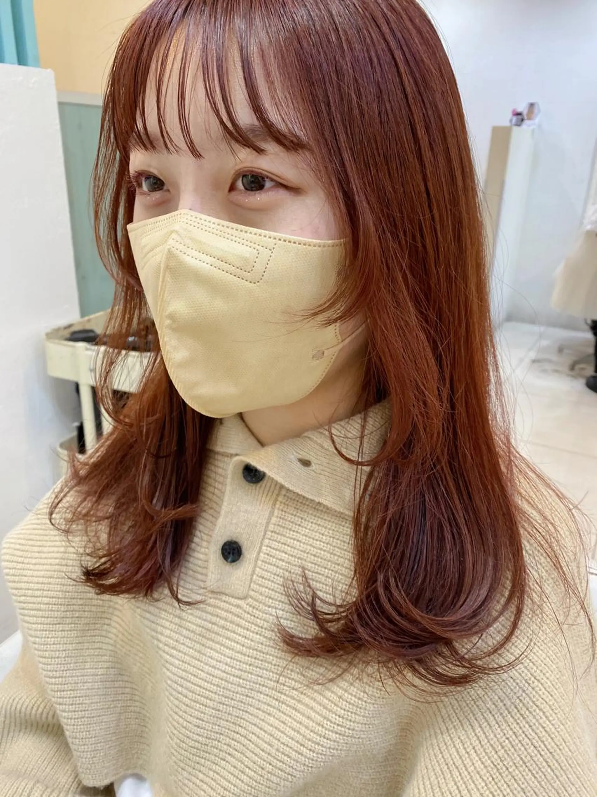 セミロング カラー ヘアアレンジ マツエク・マツパ アイブロウ オレンジ カラーマツエク カット ヘアカラー トリートメント Noah's　Ark所属・透明感カラー🫧ヘア セット🫧松本菜月の眉毛・アイブロウイメージ