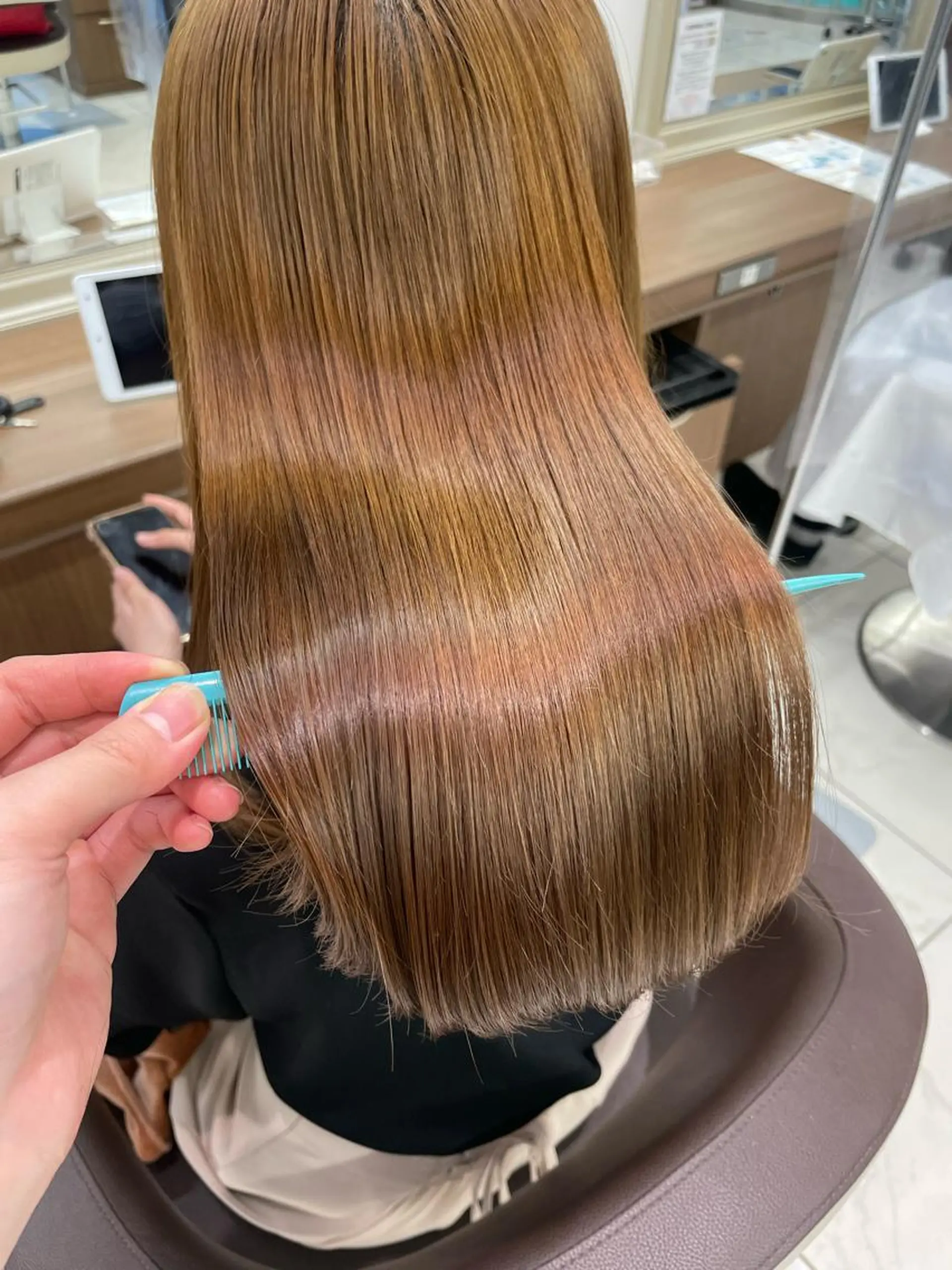 セミロング カラー パーマ 福島成美/髪質改善 縮毛矯正/カラーのヘアスタイル