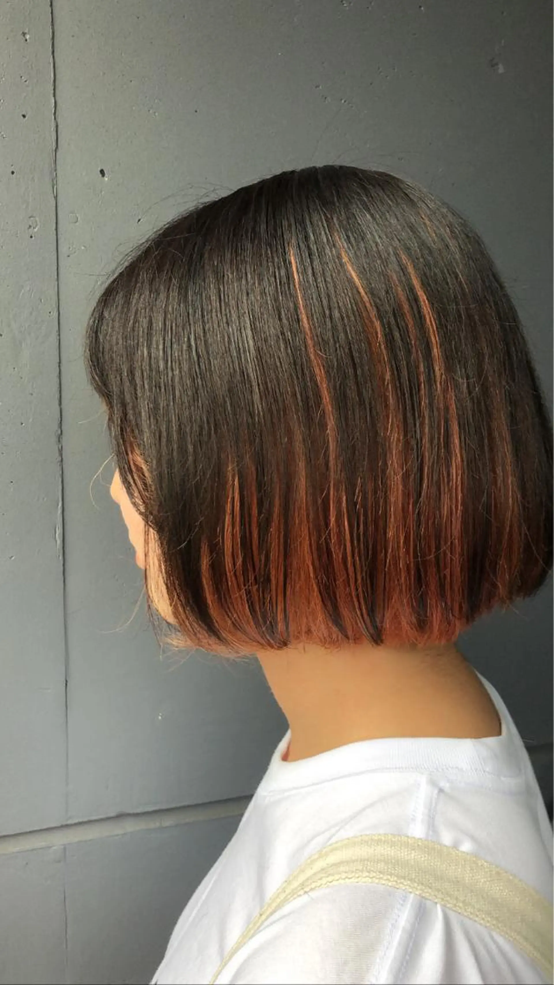 ミディアム ヘアアレンジ ボブ 🎀縮毛矯正.暗髪 .艶髪🩶ちひろのヘアスタイル