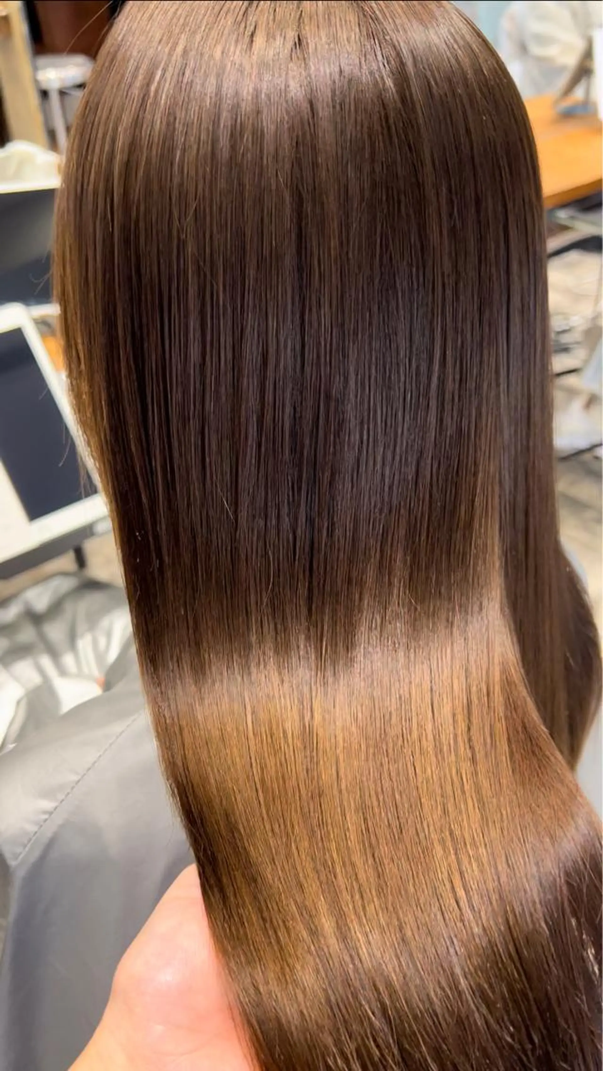 セミロング カラー ベージュカラー ブラウンカラー くびれヘア 髪質改善 縮毛矯正 🧡くびれヘア/前髪 顔周り🧡久原結衣のヘアスタイル