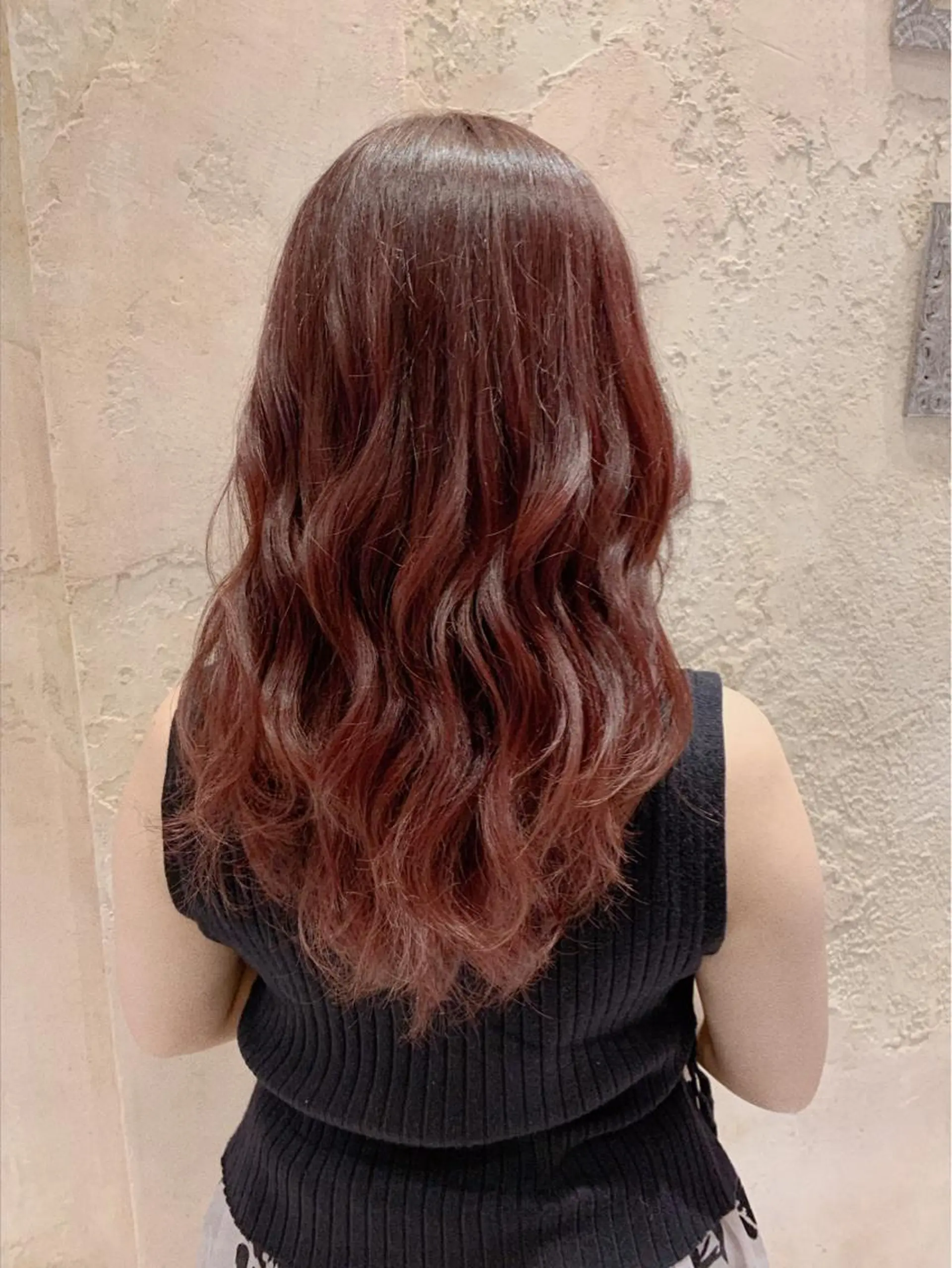 ロング 川井麻由🎀アイドル 量産🎀ピンクカラーのヘアスタイル