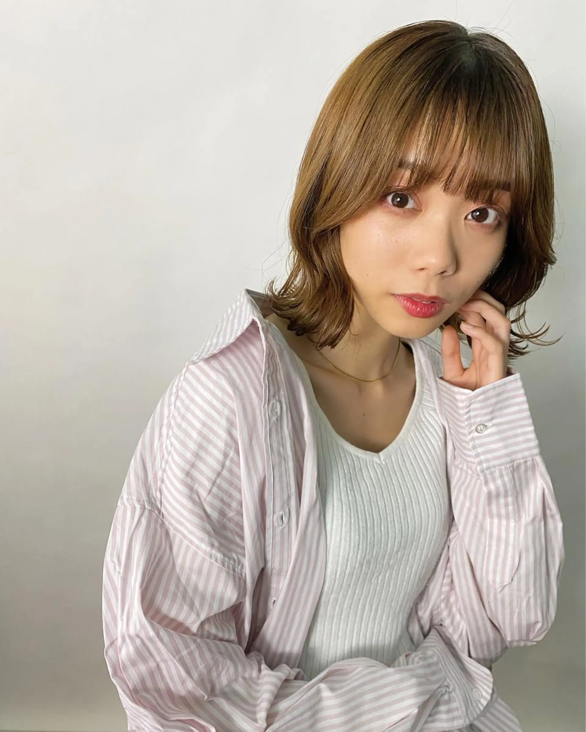 ミディアム カラー 関口 桃花🌷 暖色カラーのヘアスタイル