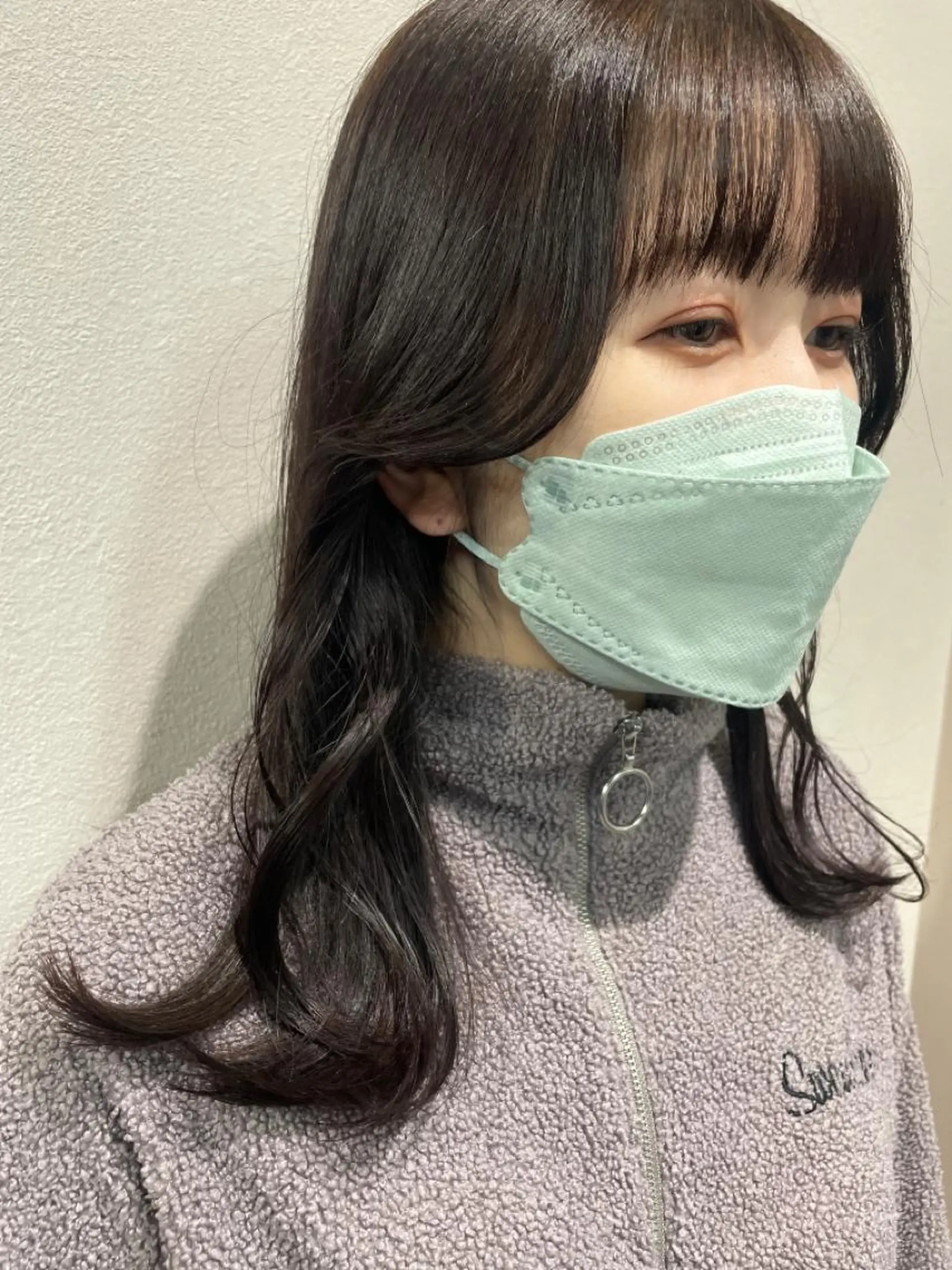 ミディアム 顔周りカット まいか🤎髪質改善 ミルクティーボブ🎀のヘアスタイル