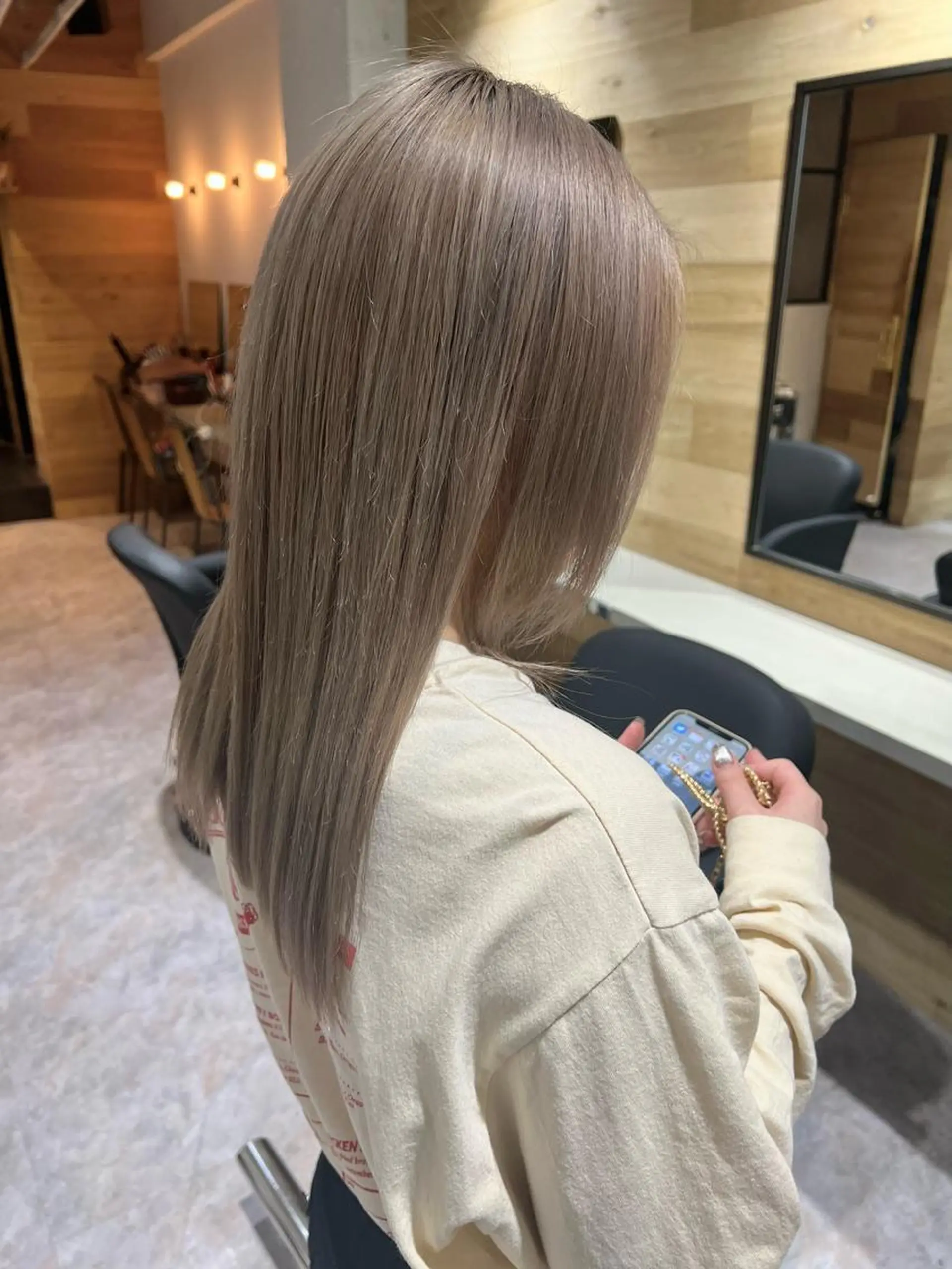 セミロング カット ヘアカラー トリートメント フジサキ ケンのヘアスタイル