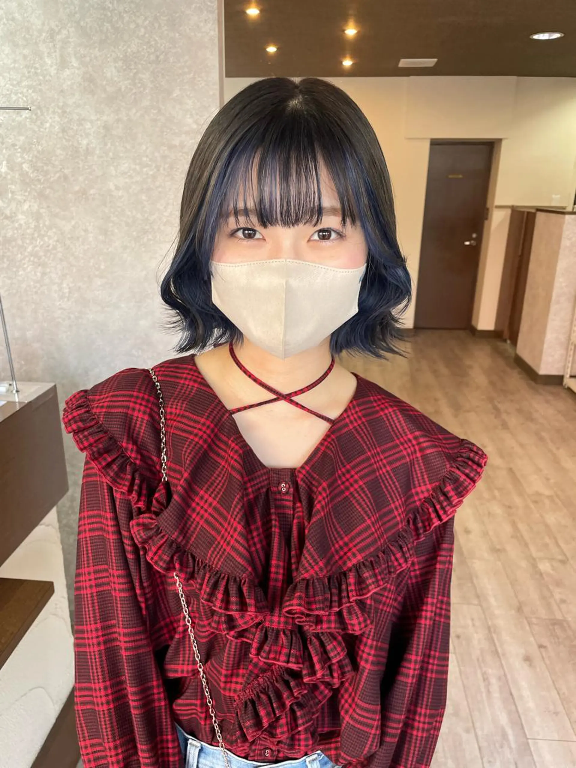 ミディアム カラー ミストバング ブルーカラー  フェイスフレーミング ネイビーカラー 🫧ヒシダアキ /taboo🫧のヘアスタイル