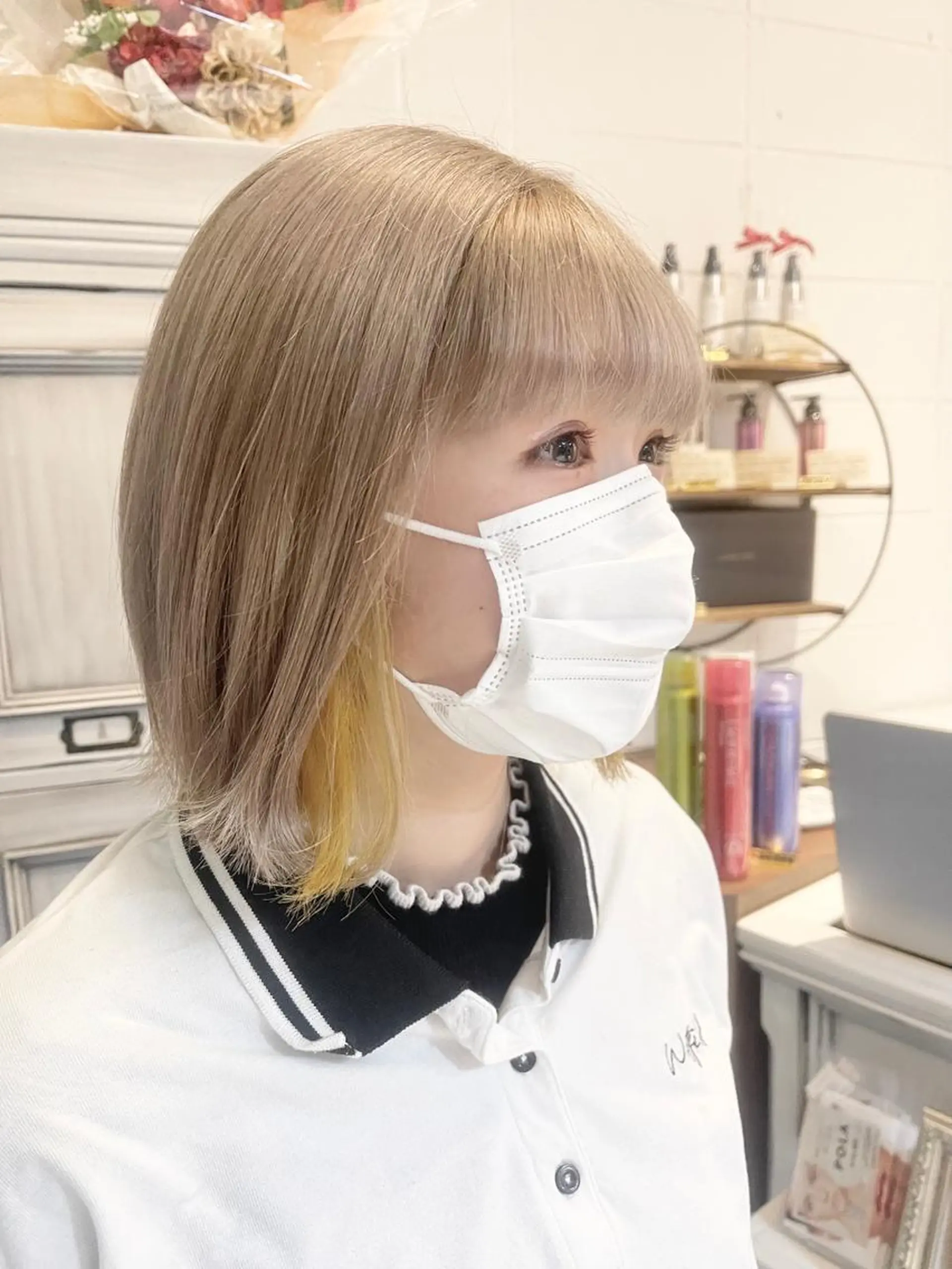 ロング カラー アディクシーカラー ベージュカラー ブリーチ ケアブリーチ イルミナカラー i  plus＋所属・髪質改善で 憧れの潤艶美髪にのヘアスタイル